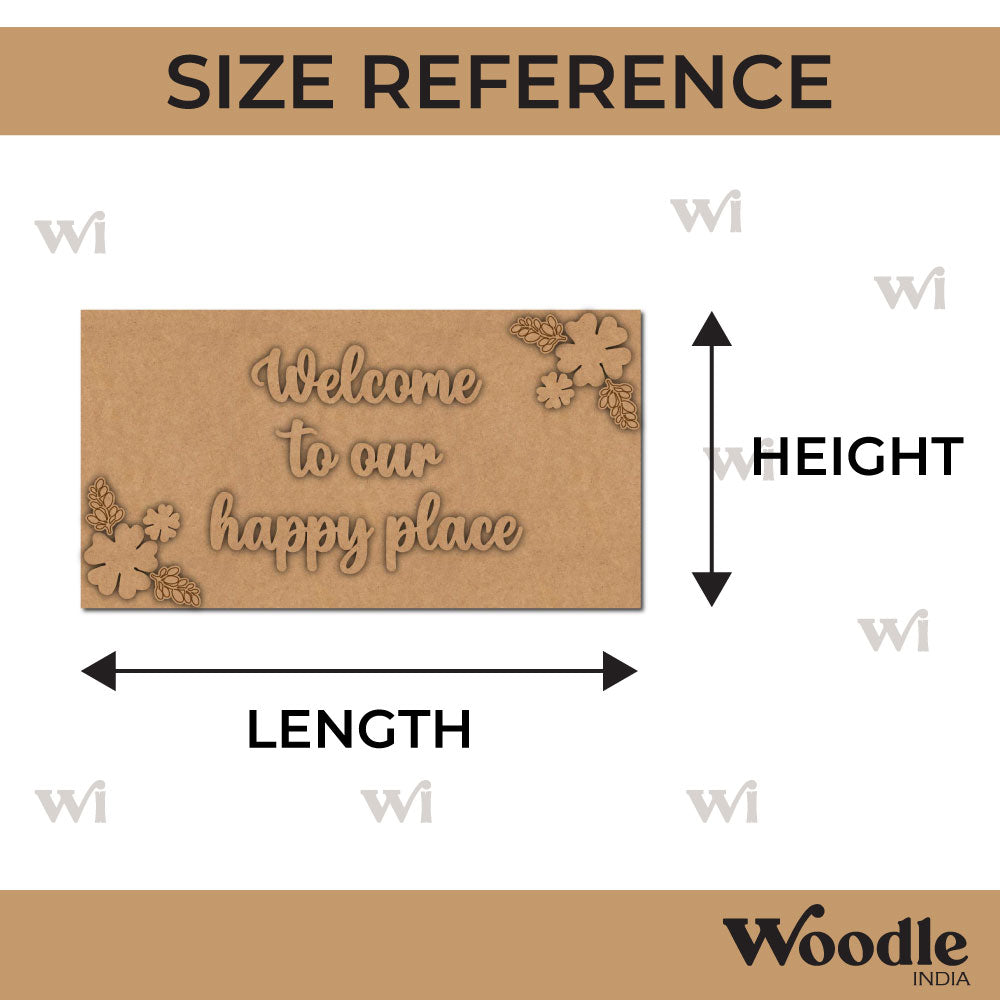 Flower leaves Nameplate MDF Design