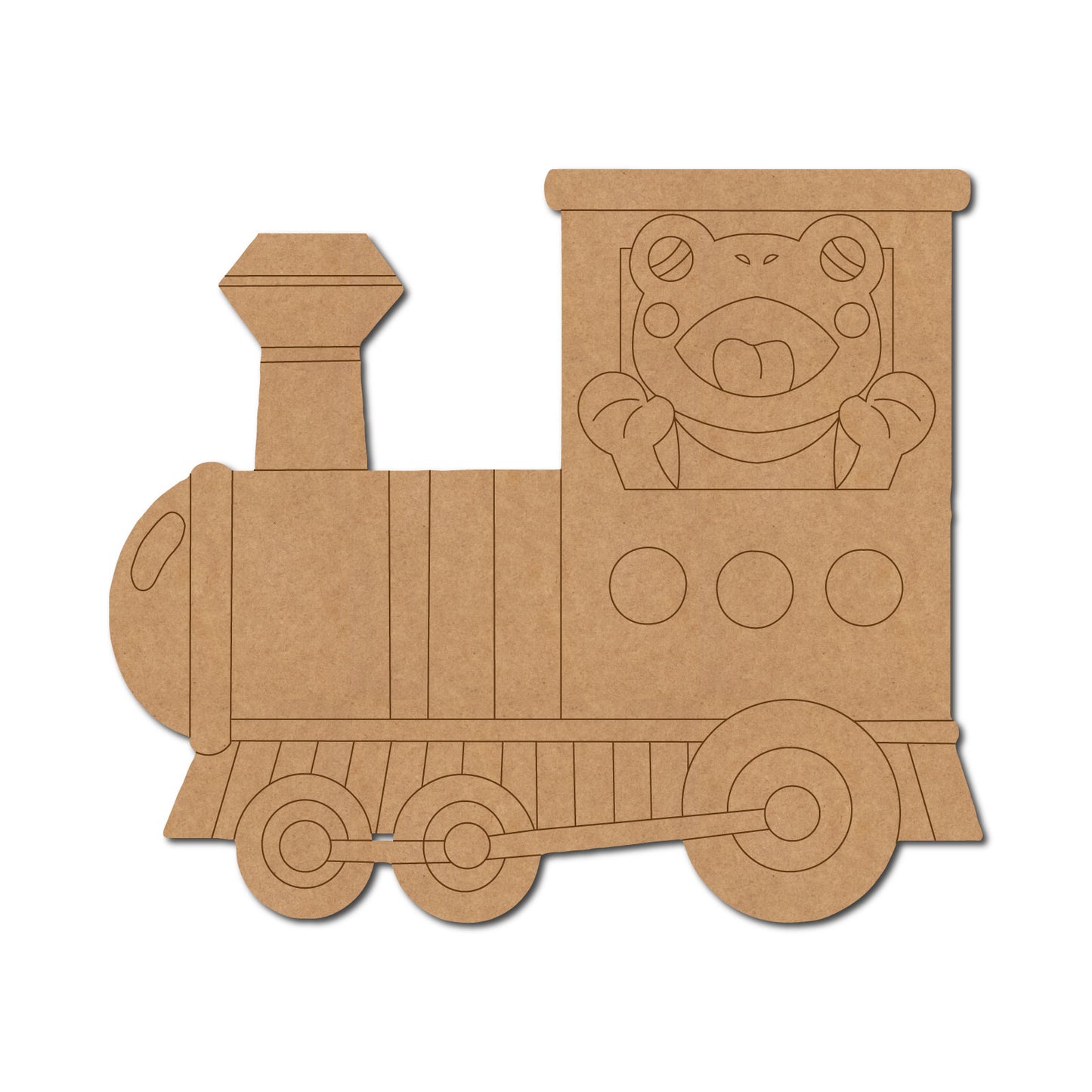 Frog In Train Pre Marked MDF Design 1