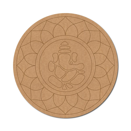 Ganesha Mandala Pre Marked Round MDF Design 1