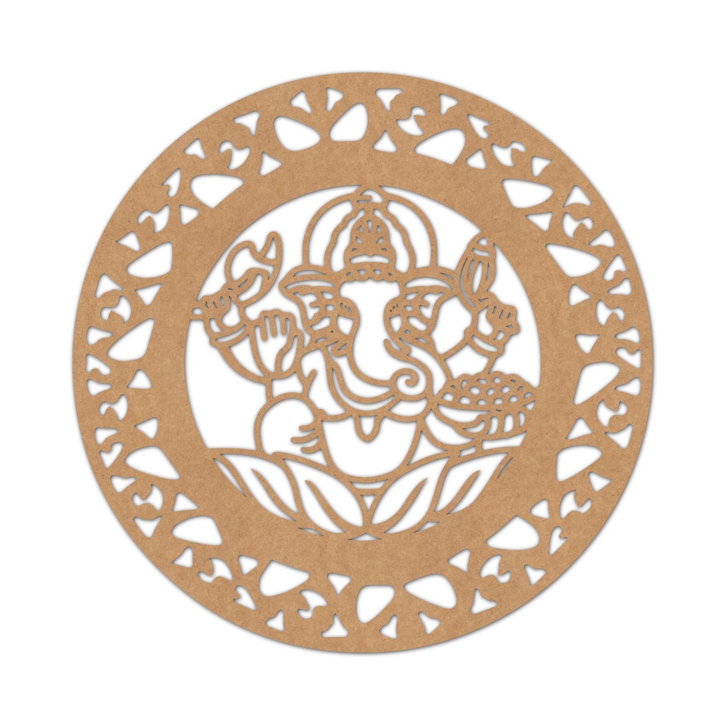 Ganesha Round Cutout MDF Design 1