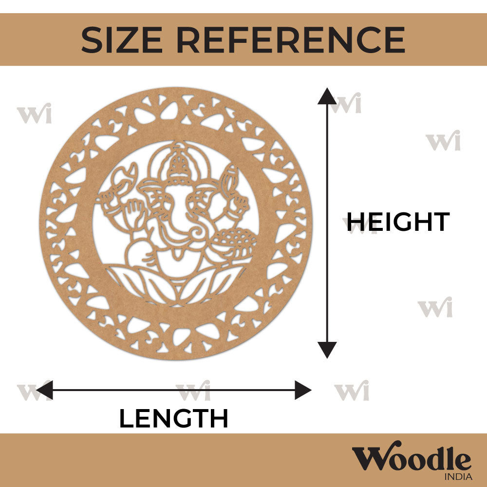 Ganesha Round Cutout MDF Design 1