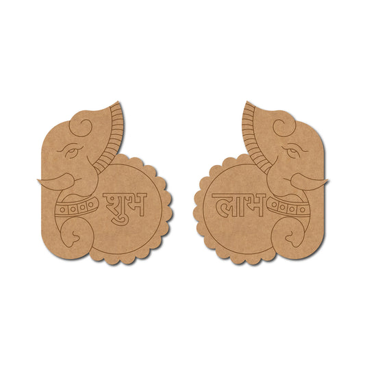 Ganesha Shubh Labh Pre Marked Base MDF Design 2