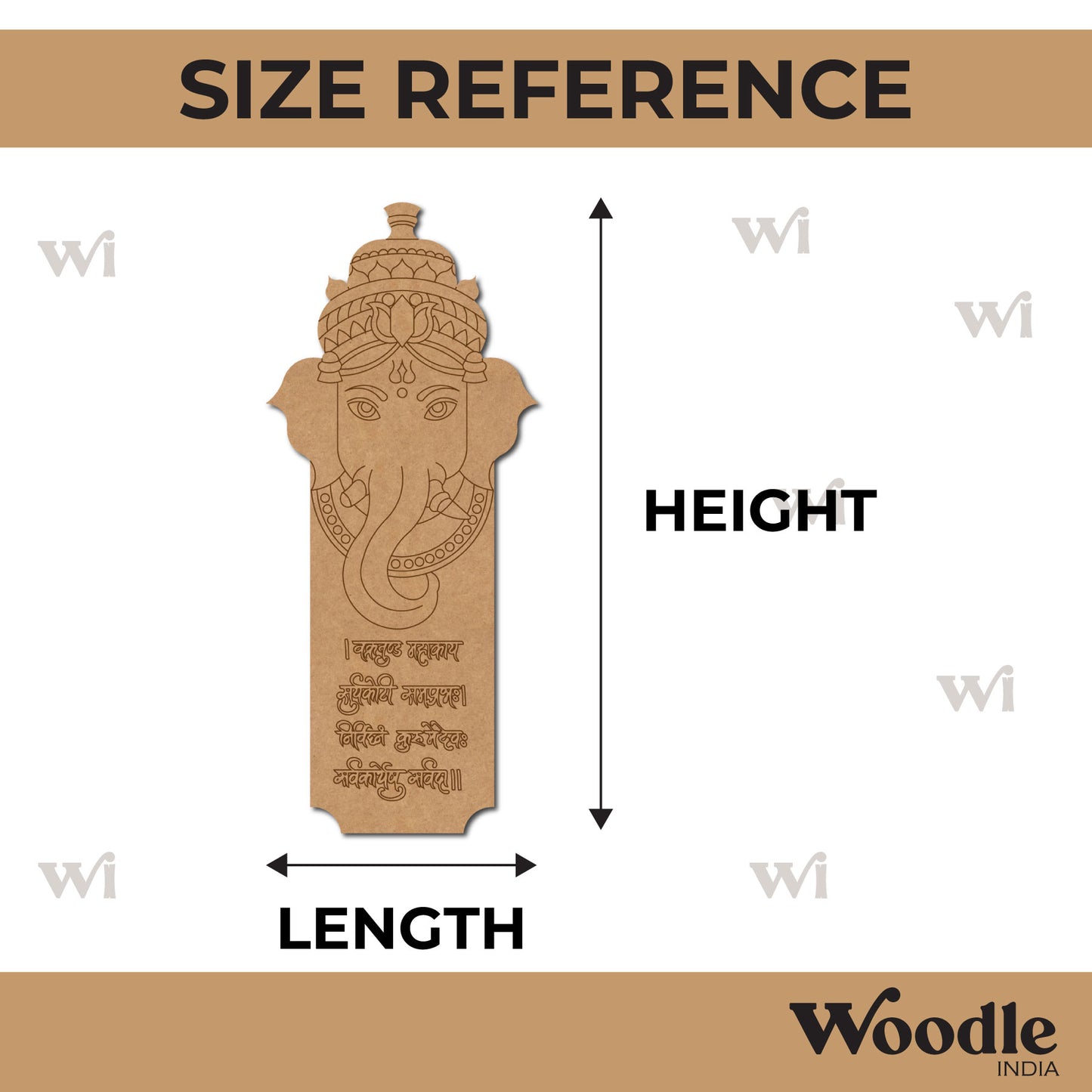 Ganesha Vakratunda Mahakaya Mantra Pre Marked MDF Design 1