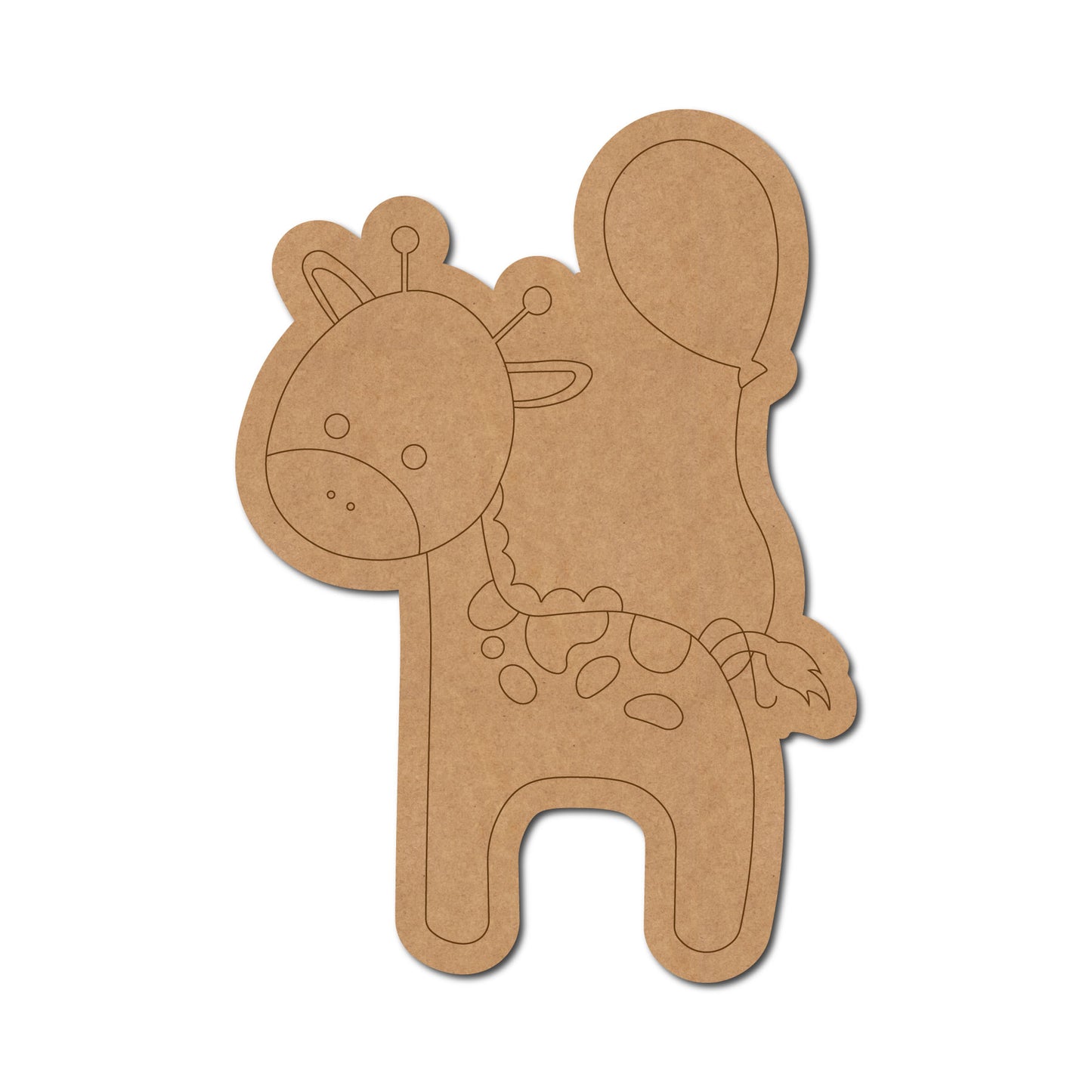 Giraffe With Balloon Pre Marked MDF Design 1