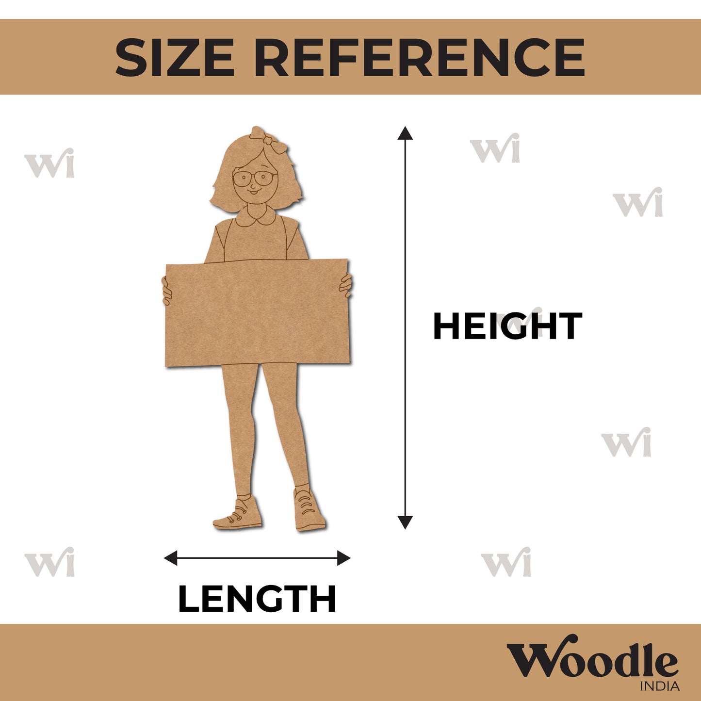 Girl With Banner Pre Marked MDF Design 1