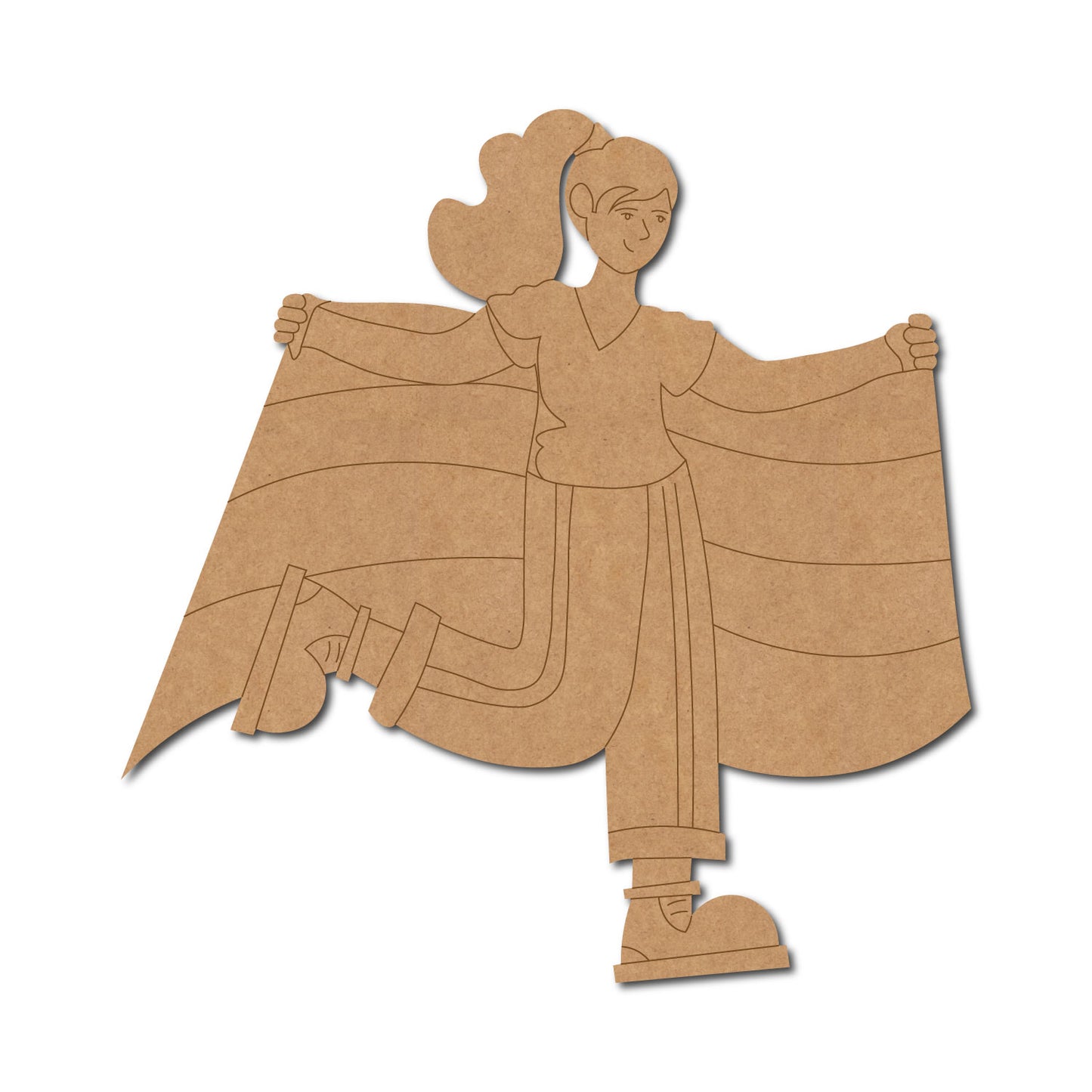 Girl With Pride Flag LGBTQ+ Pre Marked MDF Design 1