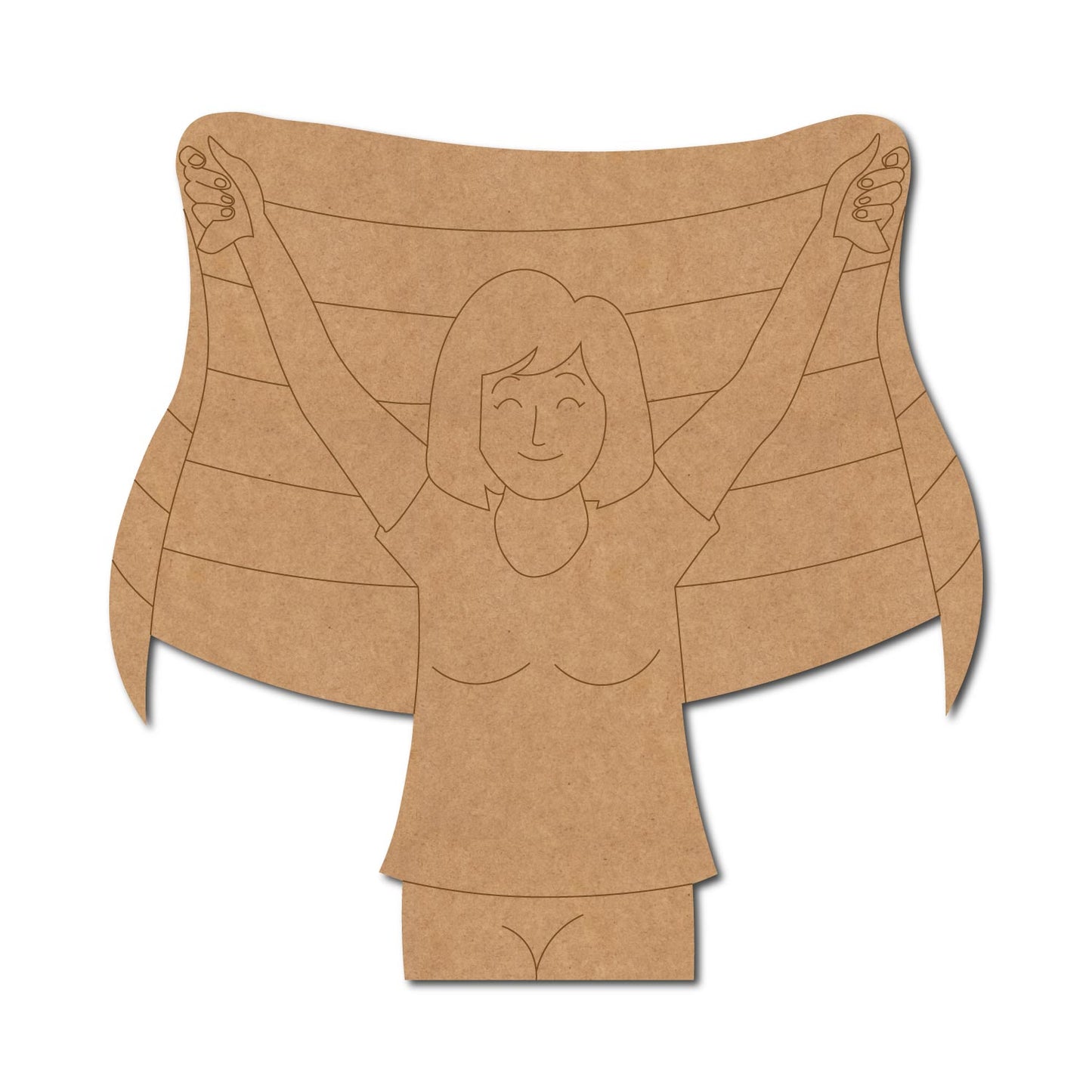 Girl With Pride Flag LGBTQ+ Pre Marked MDF Design 2