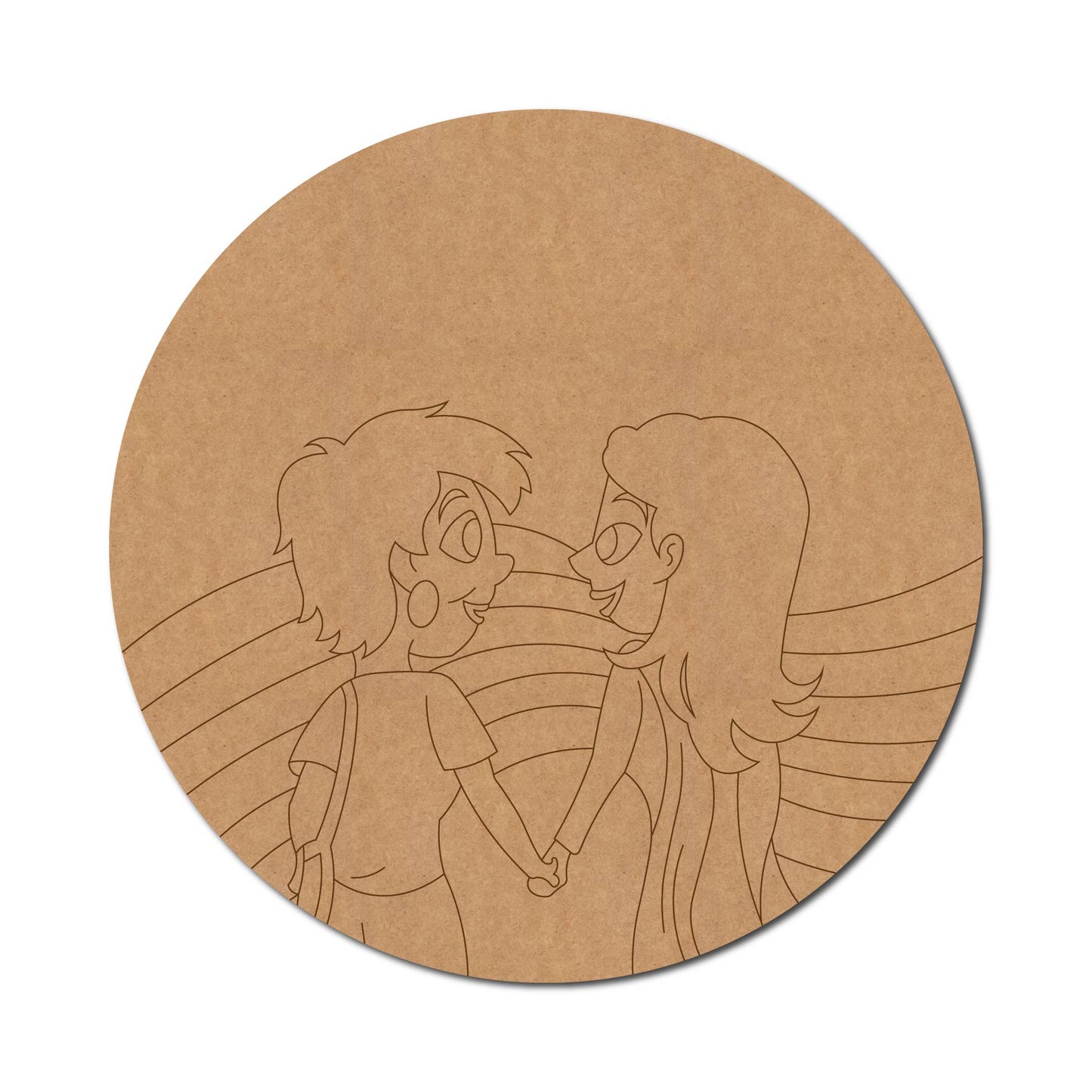 Girls LGBTQ+ Pre Marked Round MDF Design 1