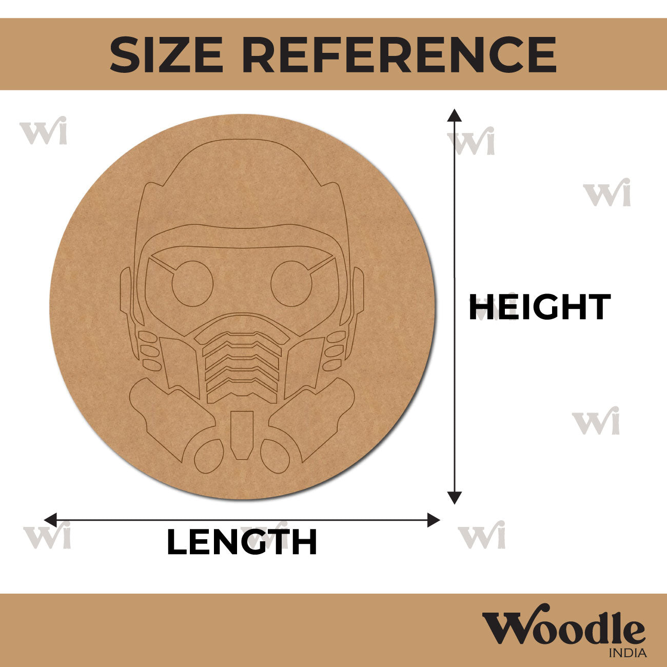 Guardians Of The Galaxy Star-Lord Logo Marvel Pre Marked Round MDF Design 1