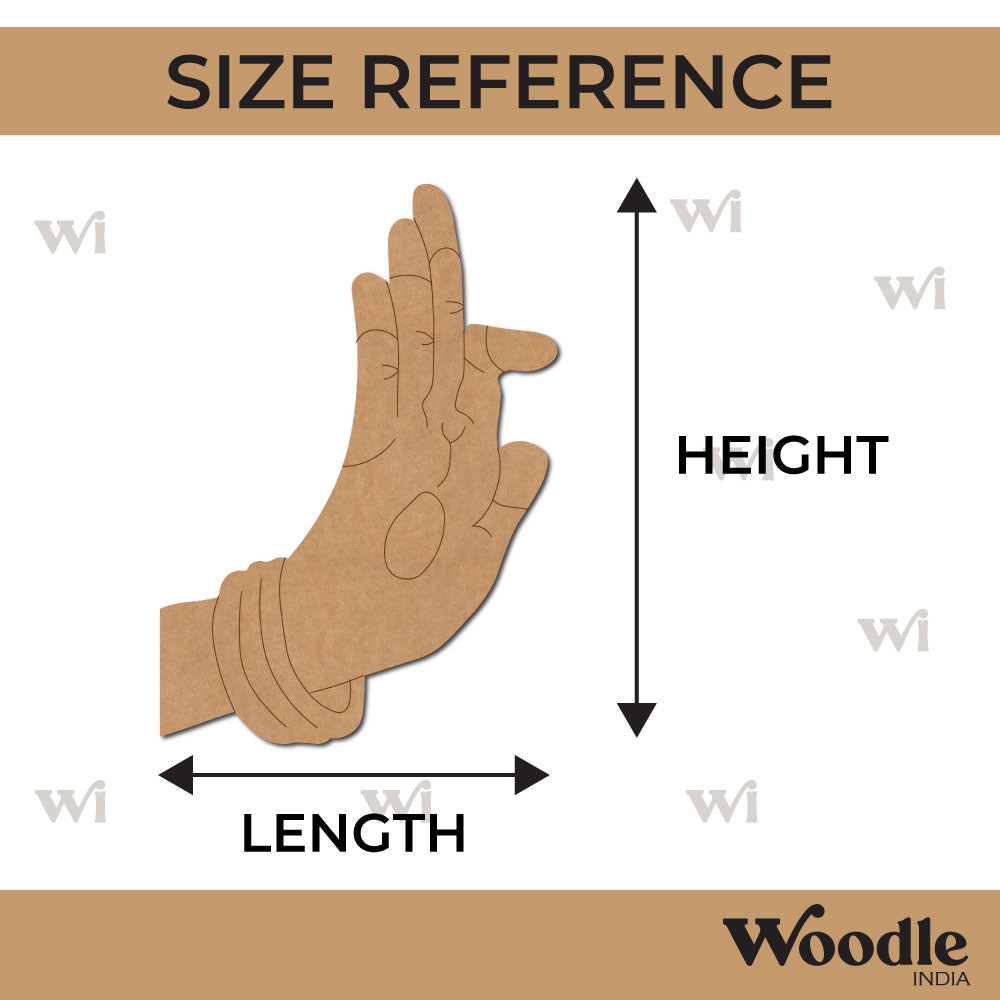 Hand Mudra Pre Marked MDF Design 3