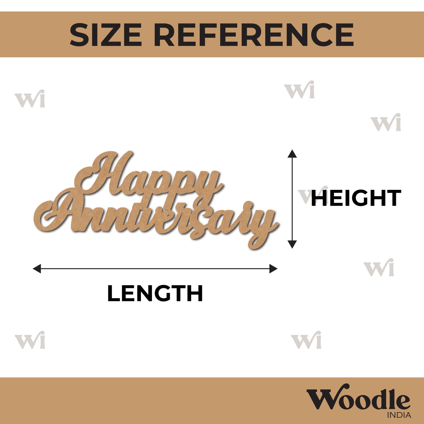 Happy Anniversary Text Cutout MDF Design 1