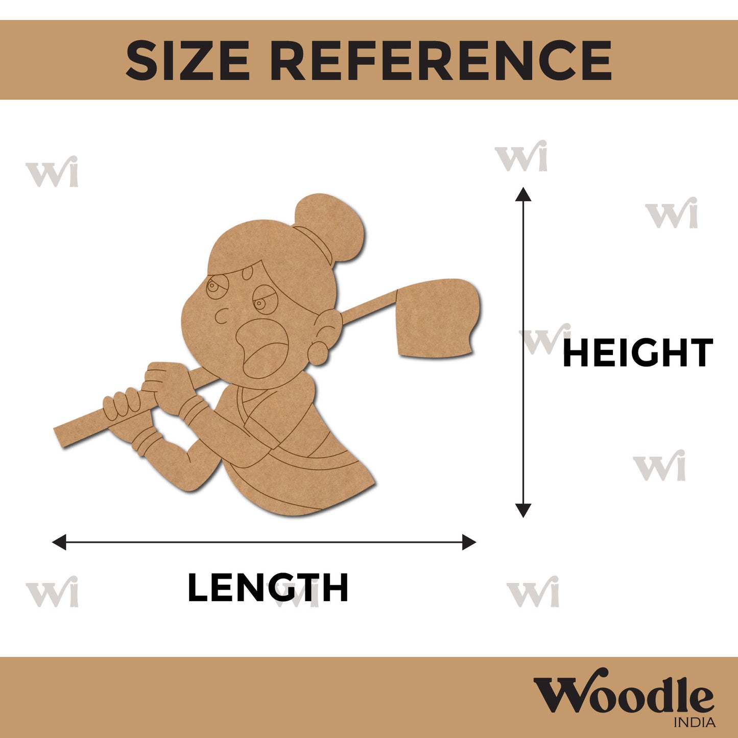 House Maid Shouting Pre Marked MDF Design 1