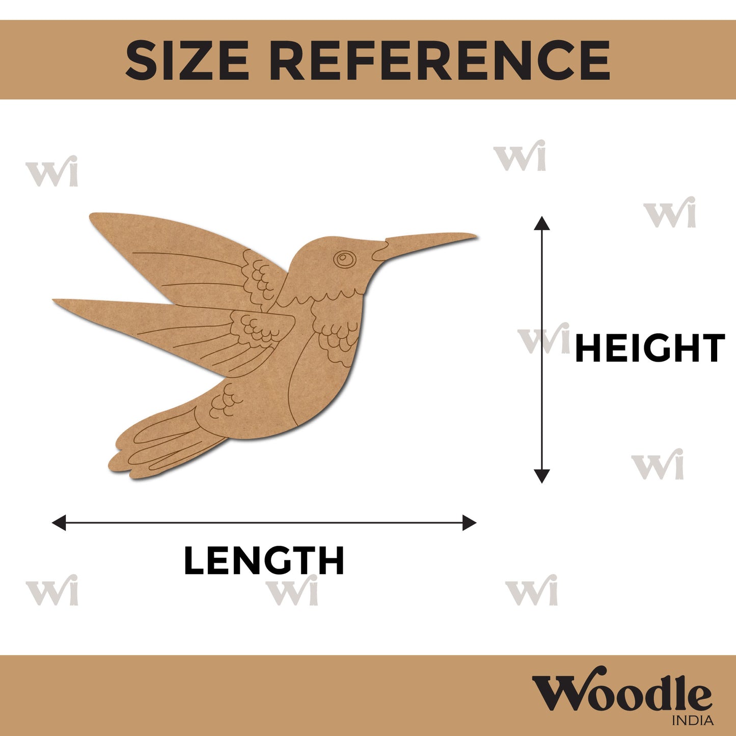 Humming Bird Pre Marked MDF Design 1