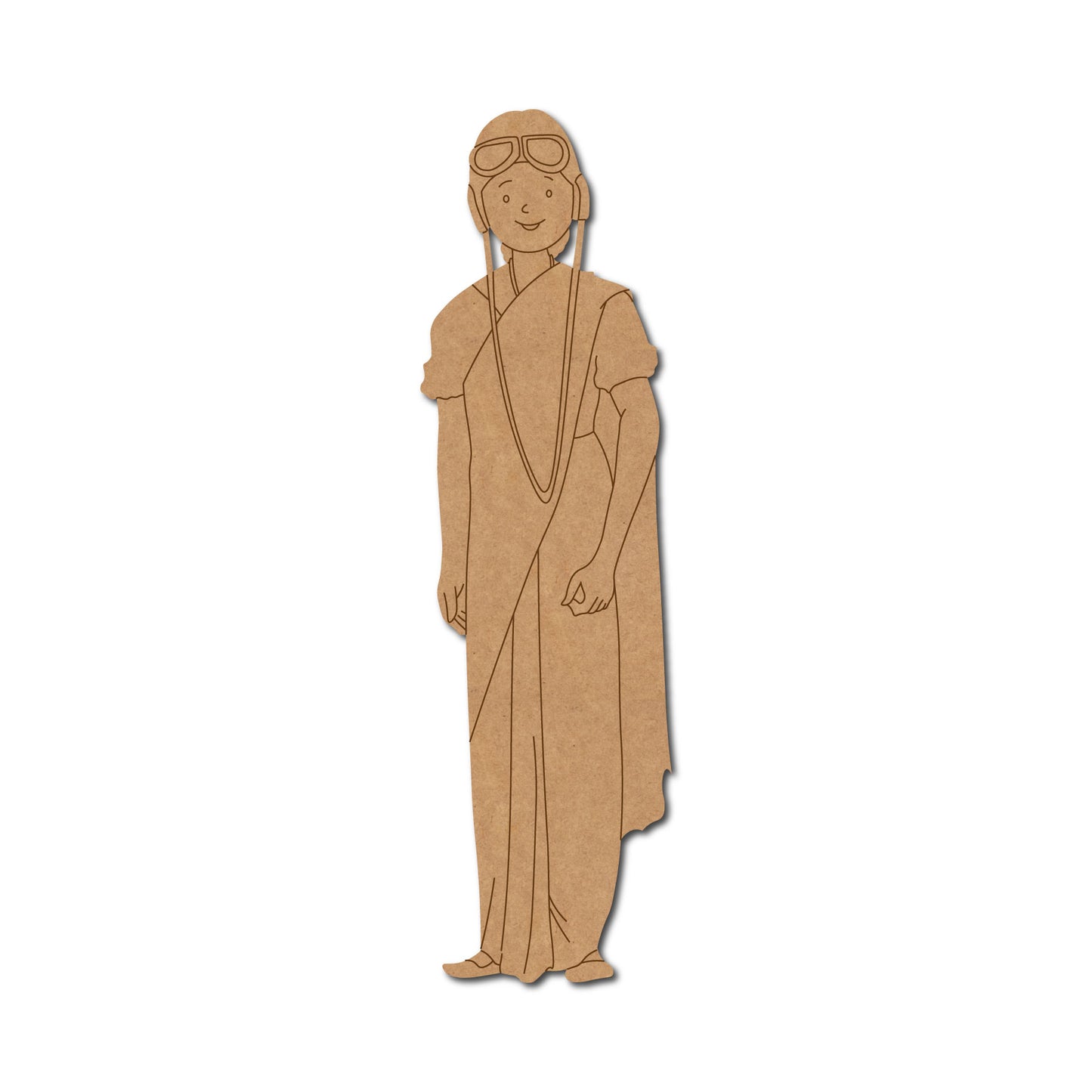 Indian Girl Pilot Pre Marked MDF Design 1