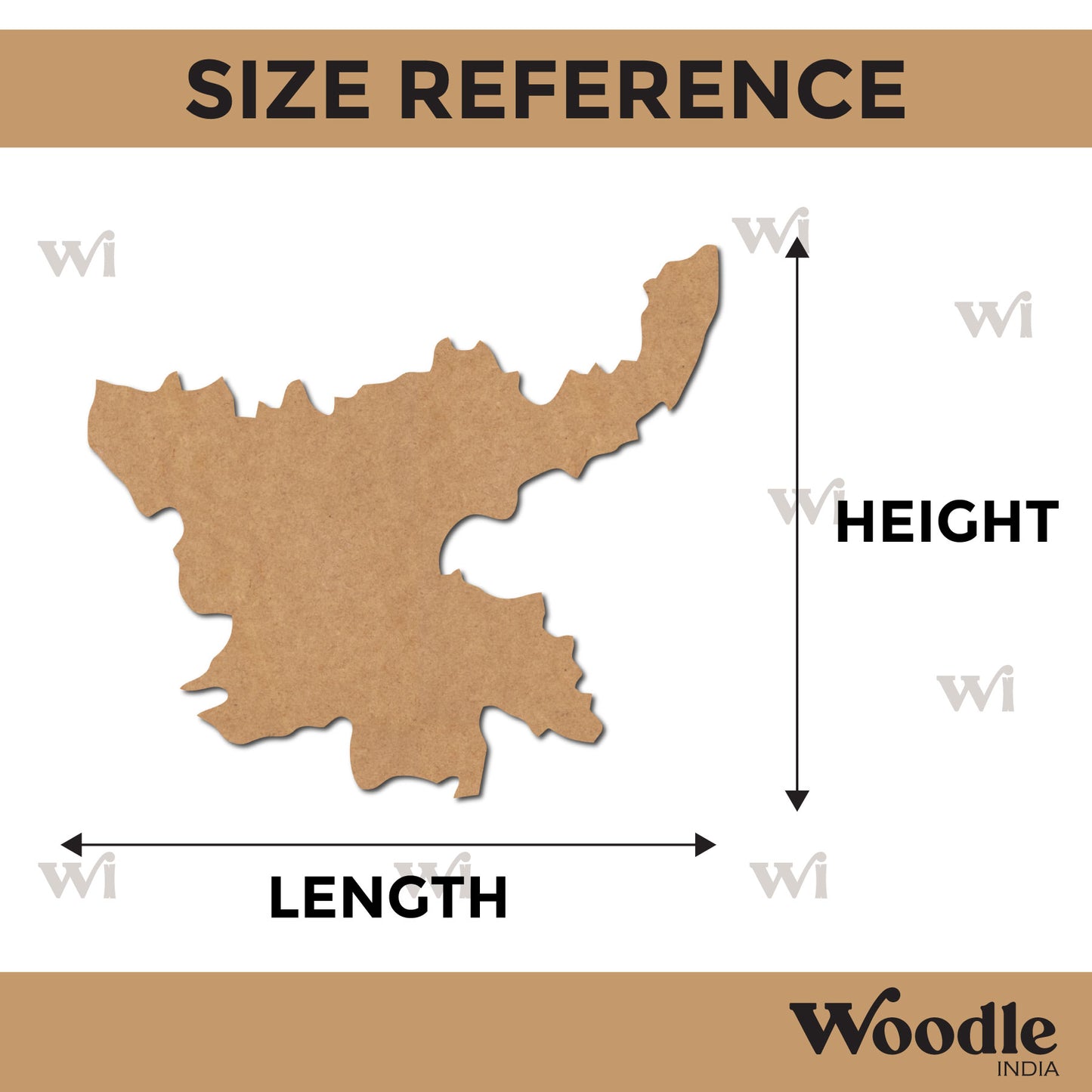 Jharkhand Map Cutout MDF Design 1
