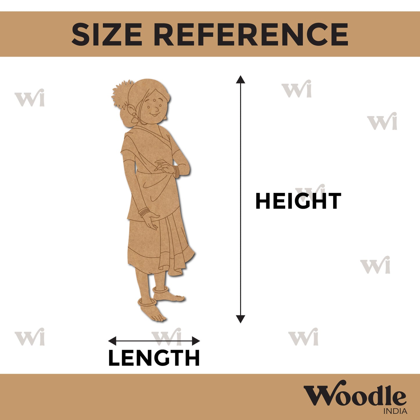 Jharkhand Woman Pre Marked MDF Design 1
