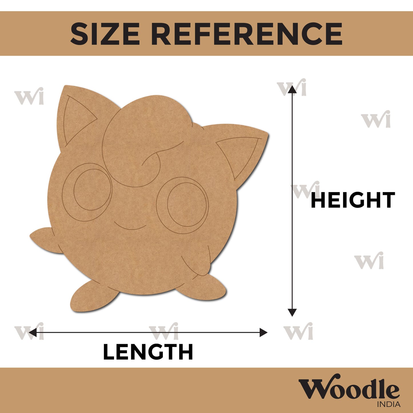 Jigglypuff Pokemon Pre Marked MDF Design 1