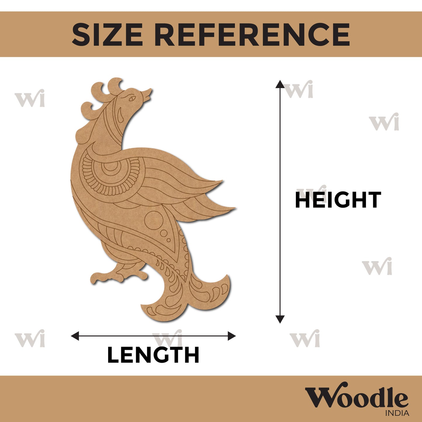 Kalamkari Bird Pre Marked MDF Design 1
