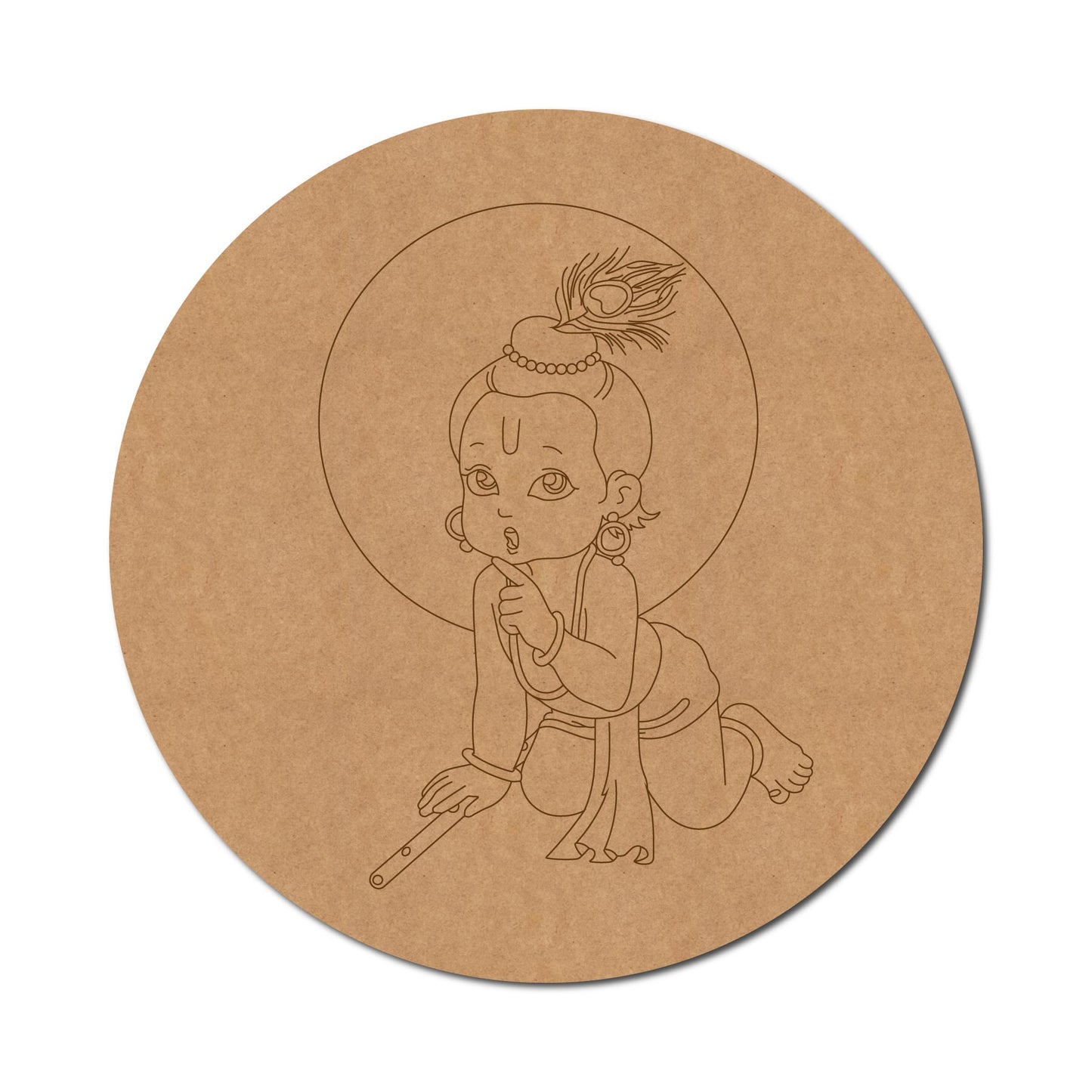 Krishna Ji Pre Marked Round MDF Design 1