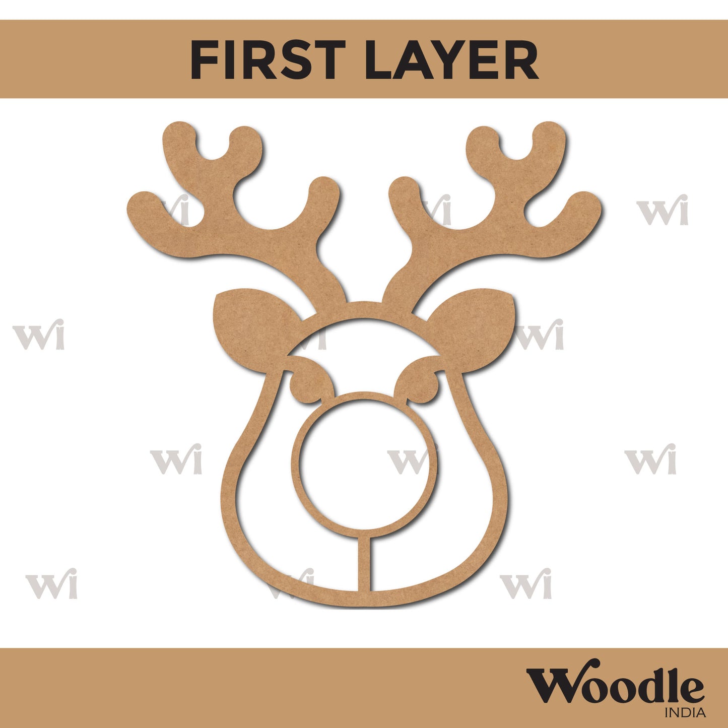 Reindeer Diya Tealight Holder MDF Design 1