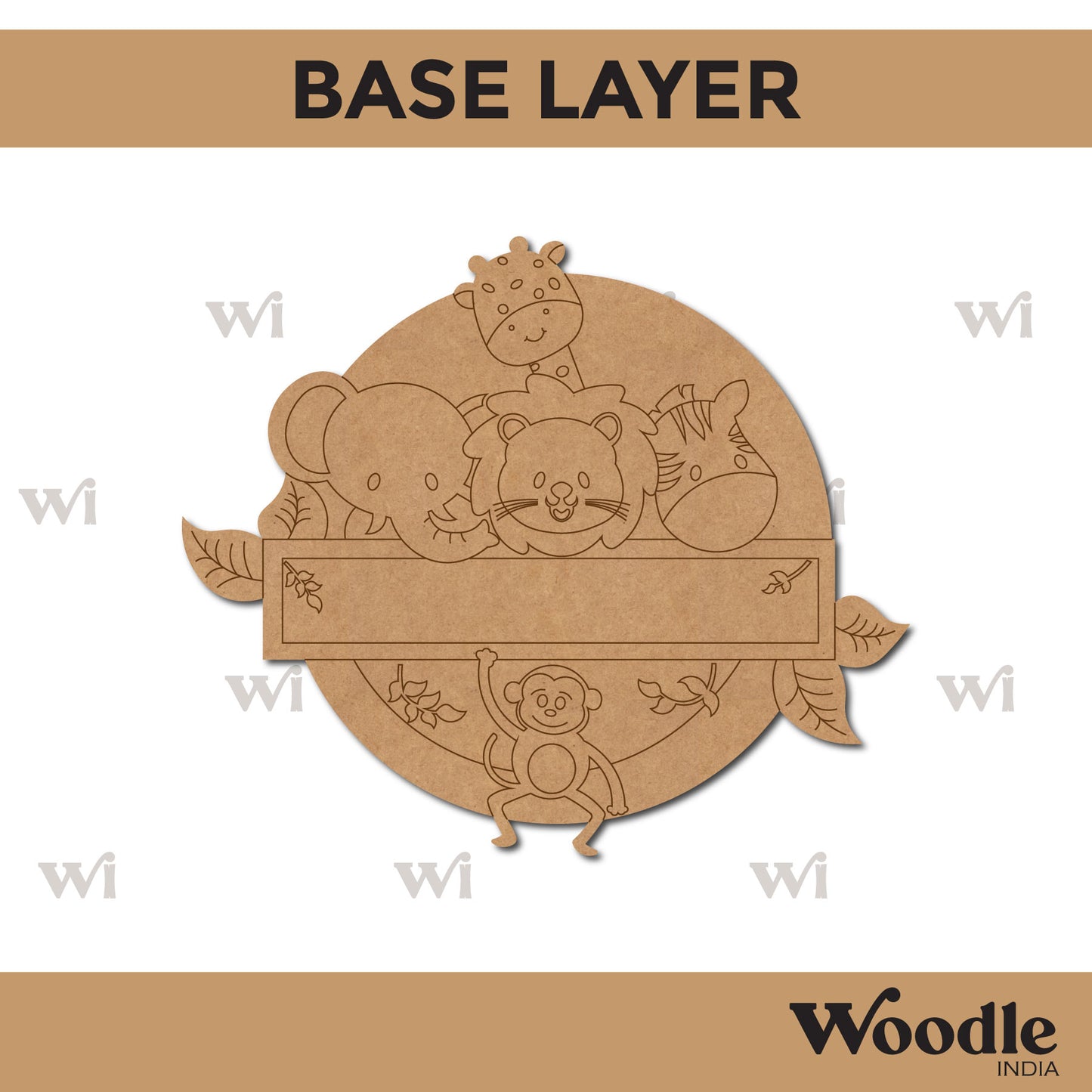 Animals Nameplate MDF Design