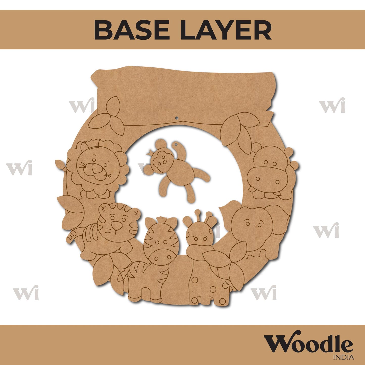 Animals Nameplate MDF Design Base Layer