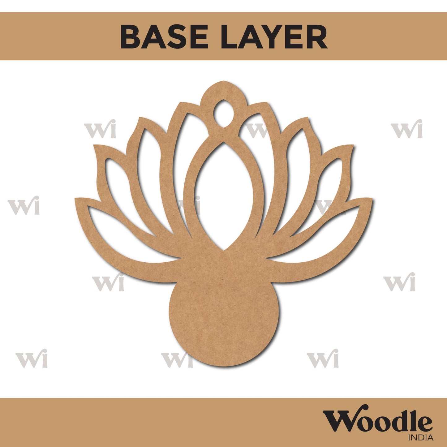 Lotus Diya Tealight Holder MDF Design 1