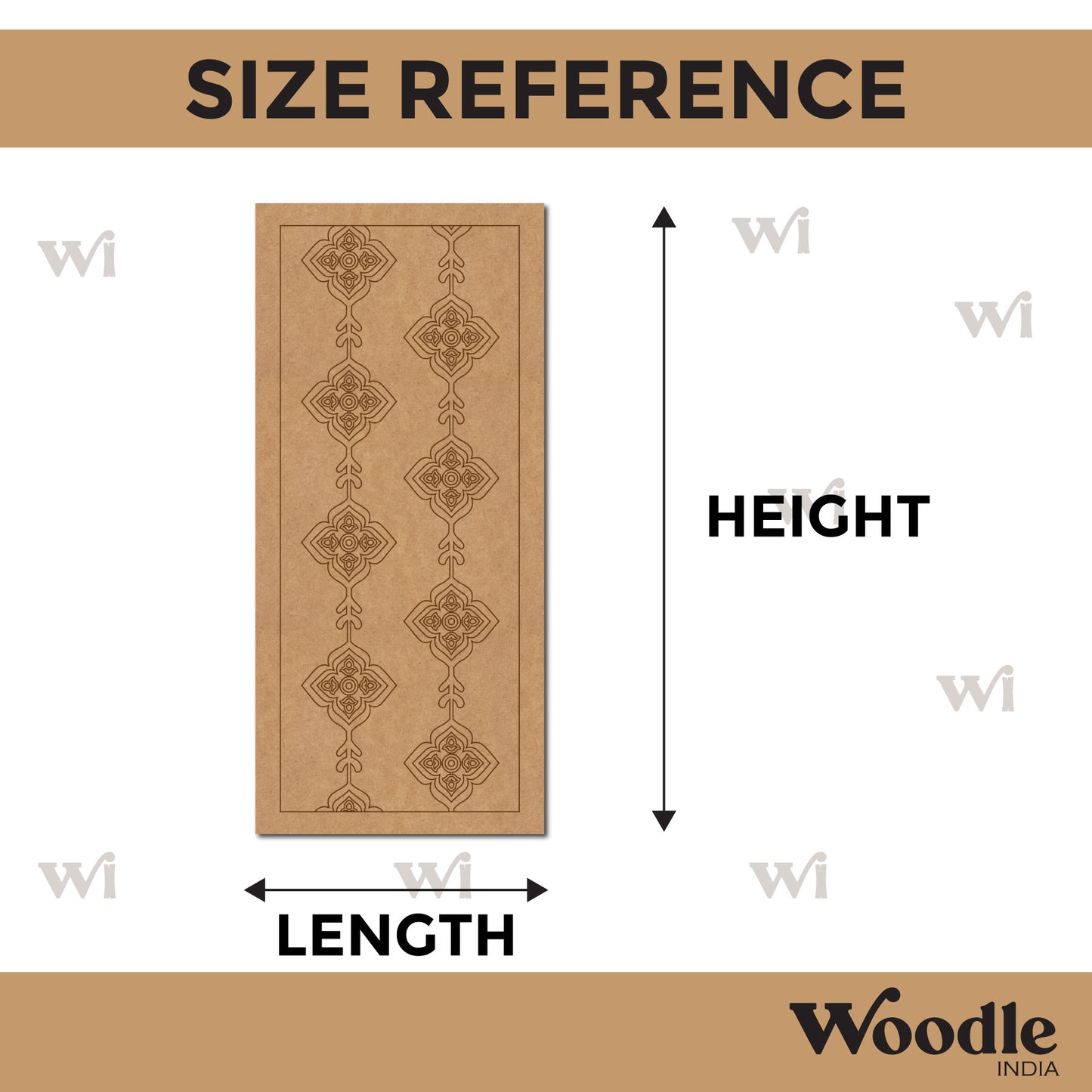 Lippan Rectangle Damask Pattern Pre Marked MDF Design 1