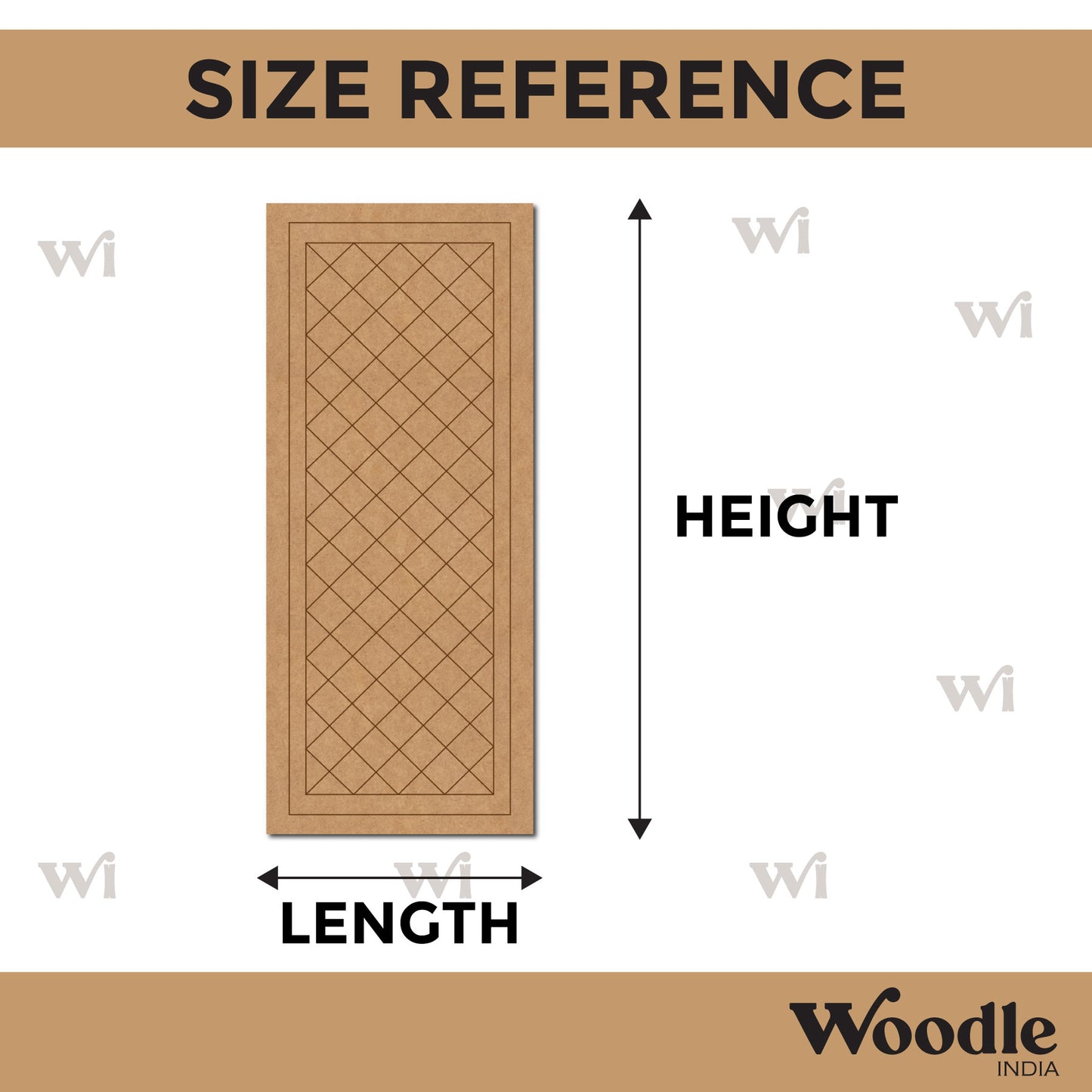 Lippan Rectangle Jali Pattern Pre Marked MDF Design 1