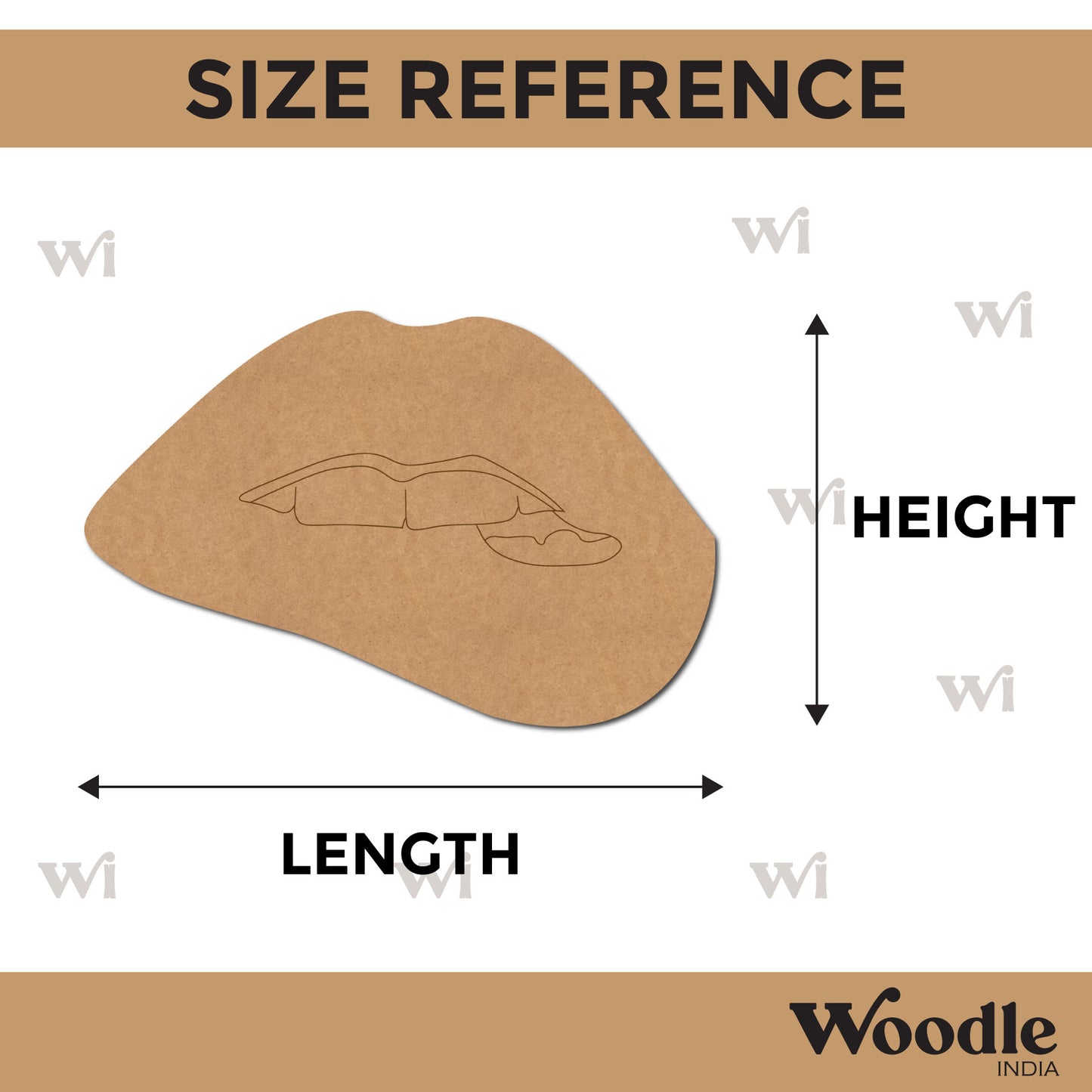 Lips Pre Marked MDF Design Size