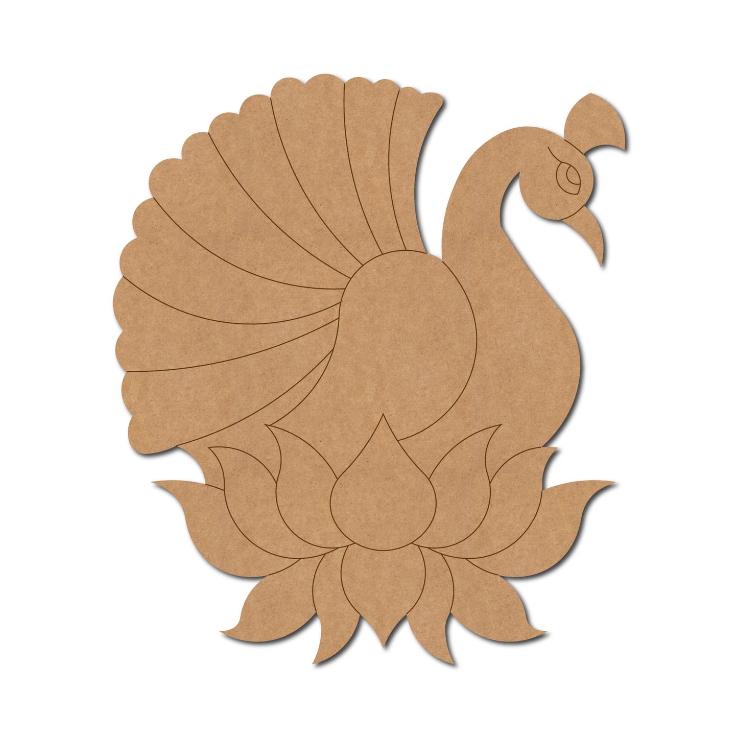 Lotus Peacock Pre Marked MDF Design 1
