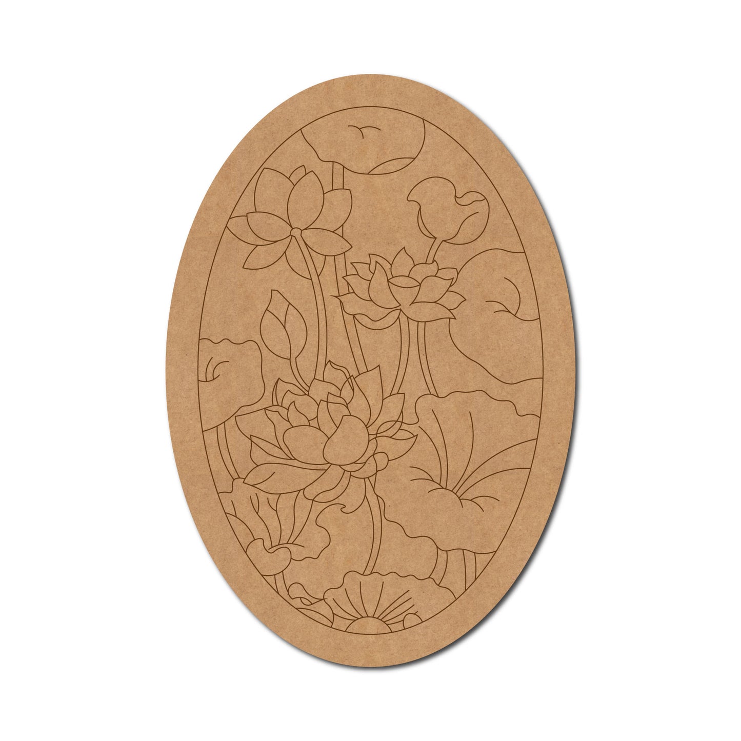 Lotus Pre Marked Oval MDF Design 1