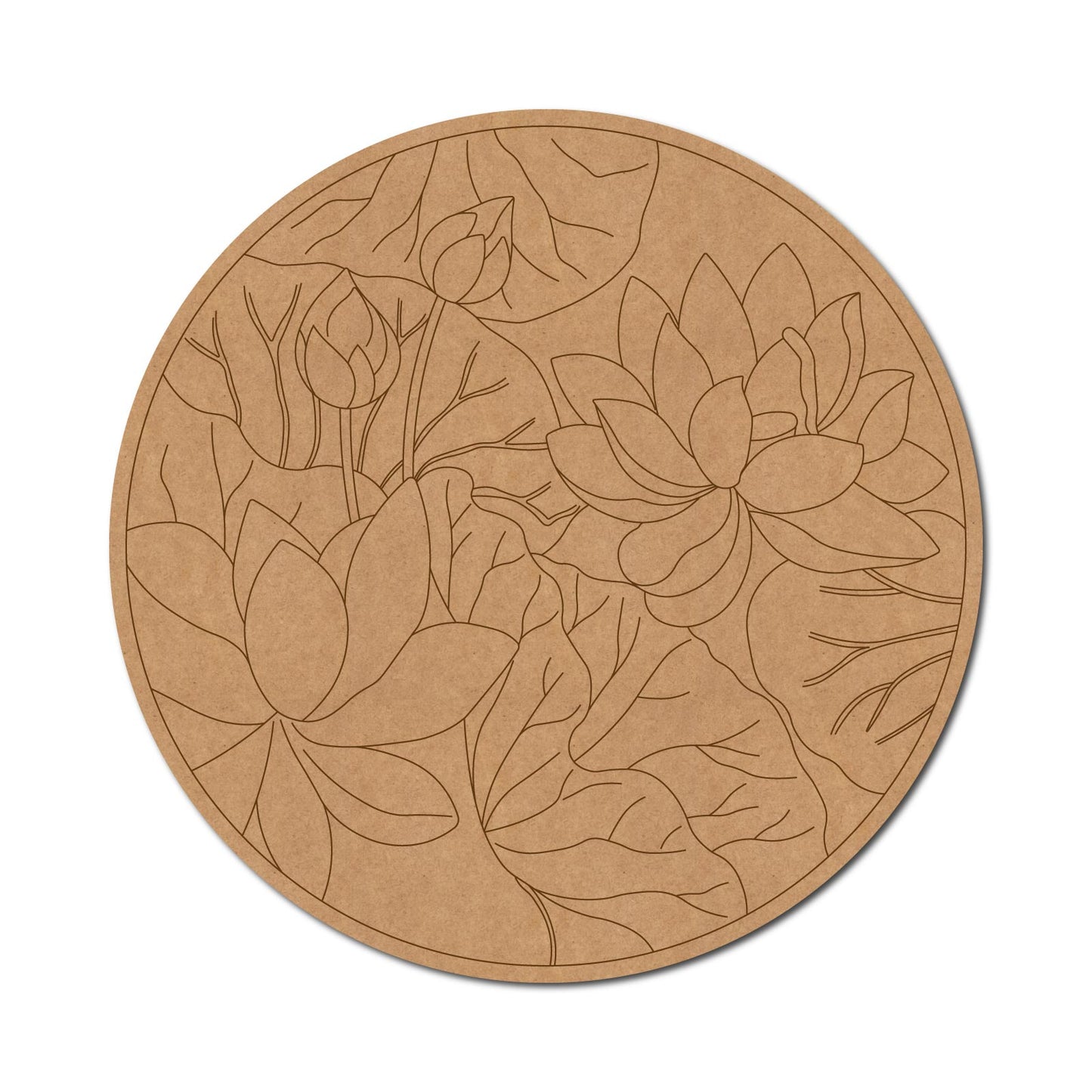 Lotus Pre Marked Round MDF Design 1