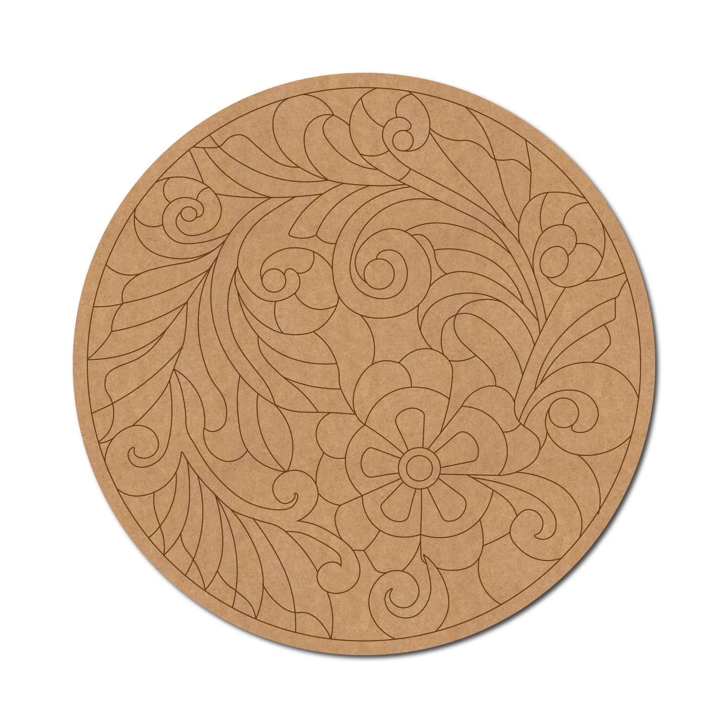 Madhubani Pre Marked Round MDF Design 5