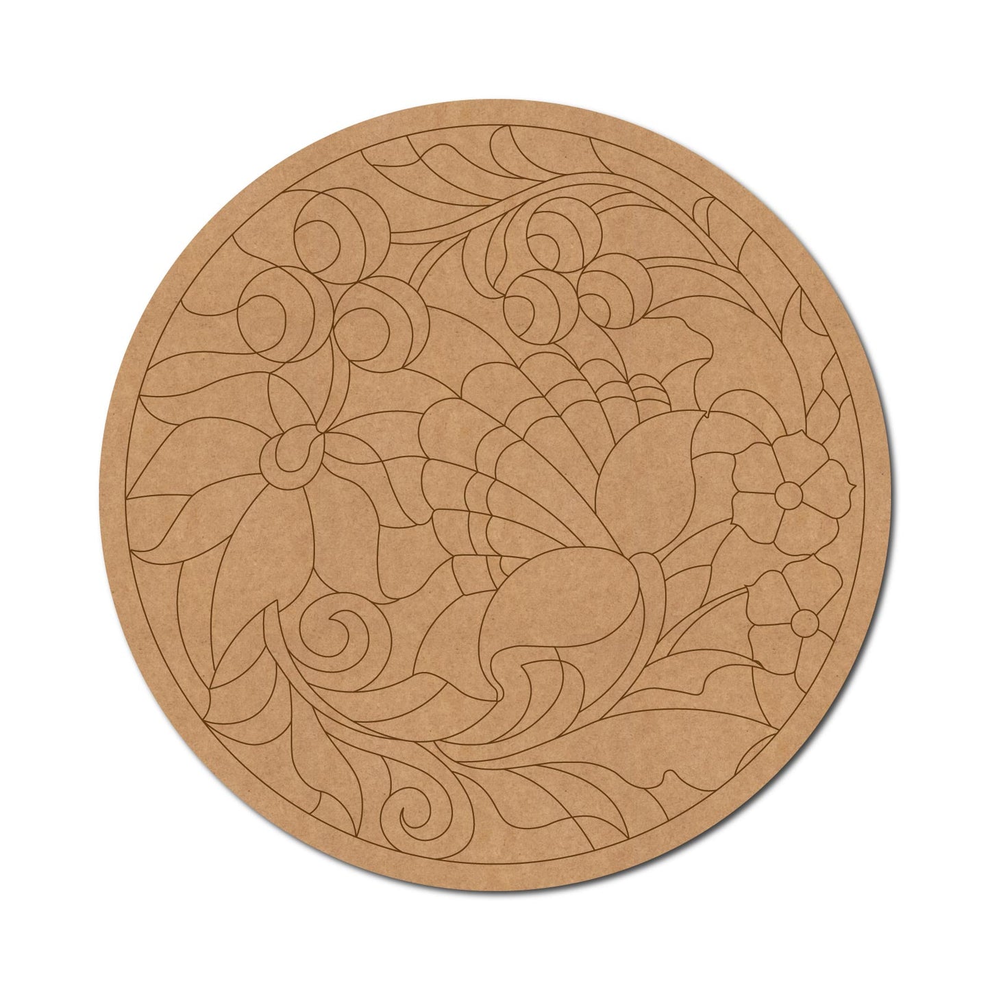 Madhubani Pre Marked Round MDF Design