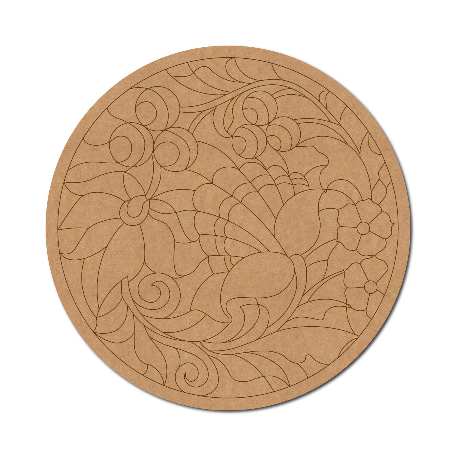 Madhubani Pre Marked Round MDF Design
