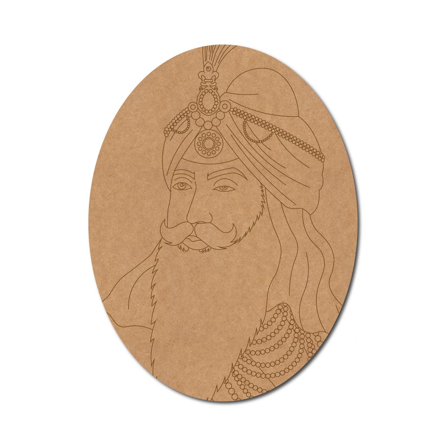 Maharaja Ranjit Singh Pre Marked Oval MDF Design 1