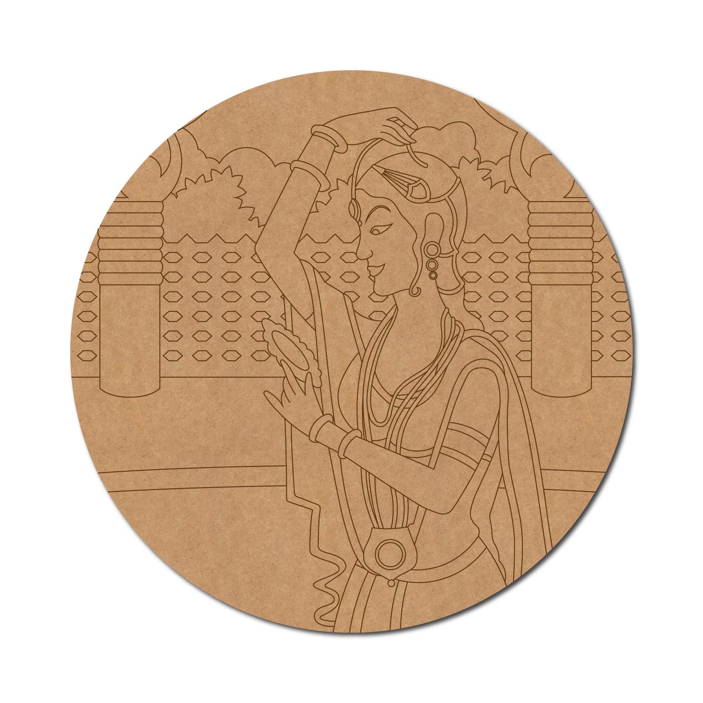 Maharani Bani Thani Pre Marked Round MDF Design 2