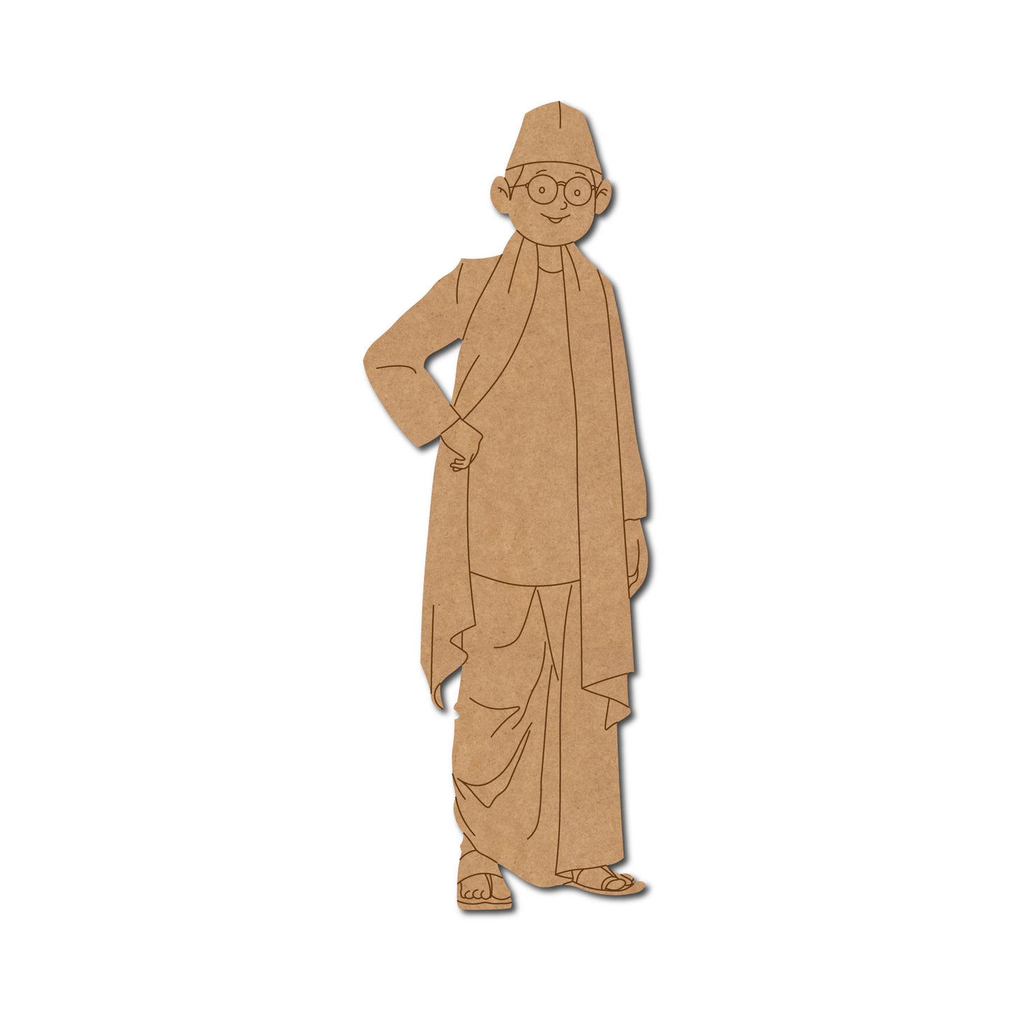 Man In Gandhi Topi Pre Marked MDF Design 2