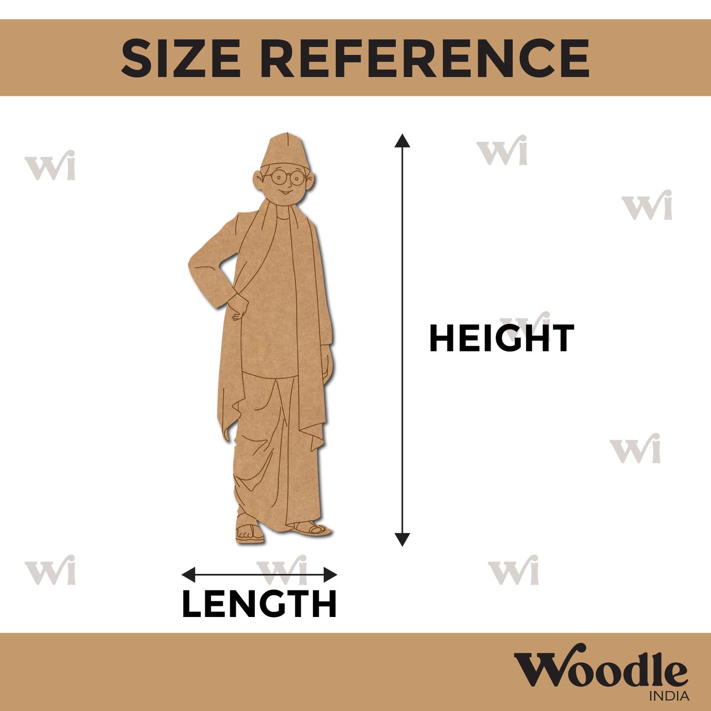 Man In Gandhi Topi Pre Marked MDF Design 2