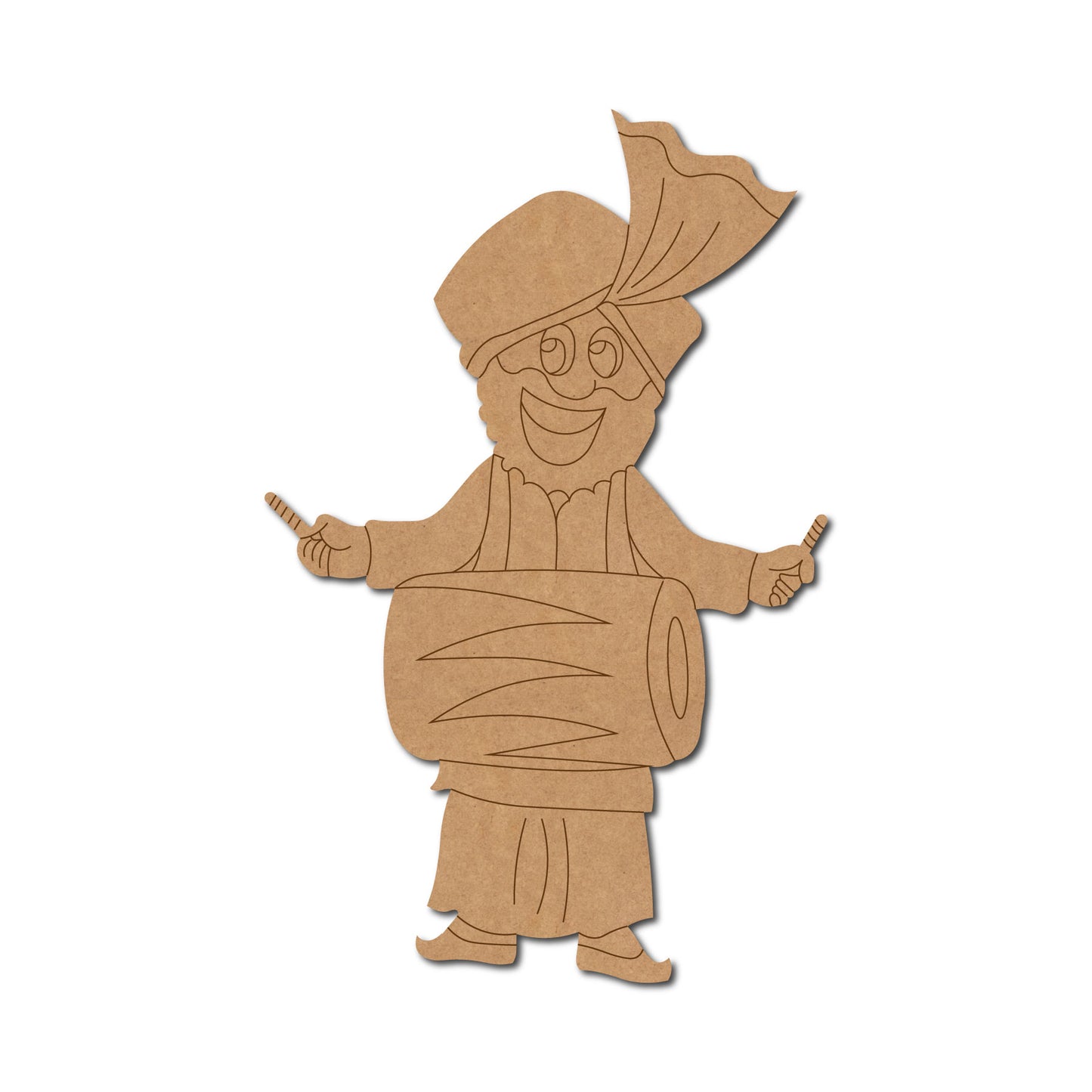 Man Playing Dhol Pre Marked MDF Design 3