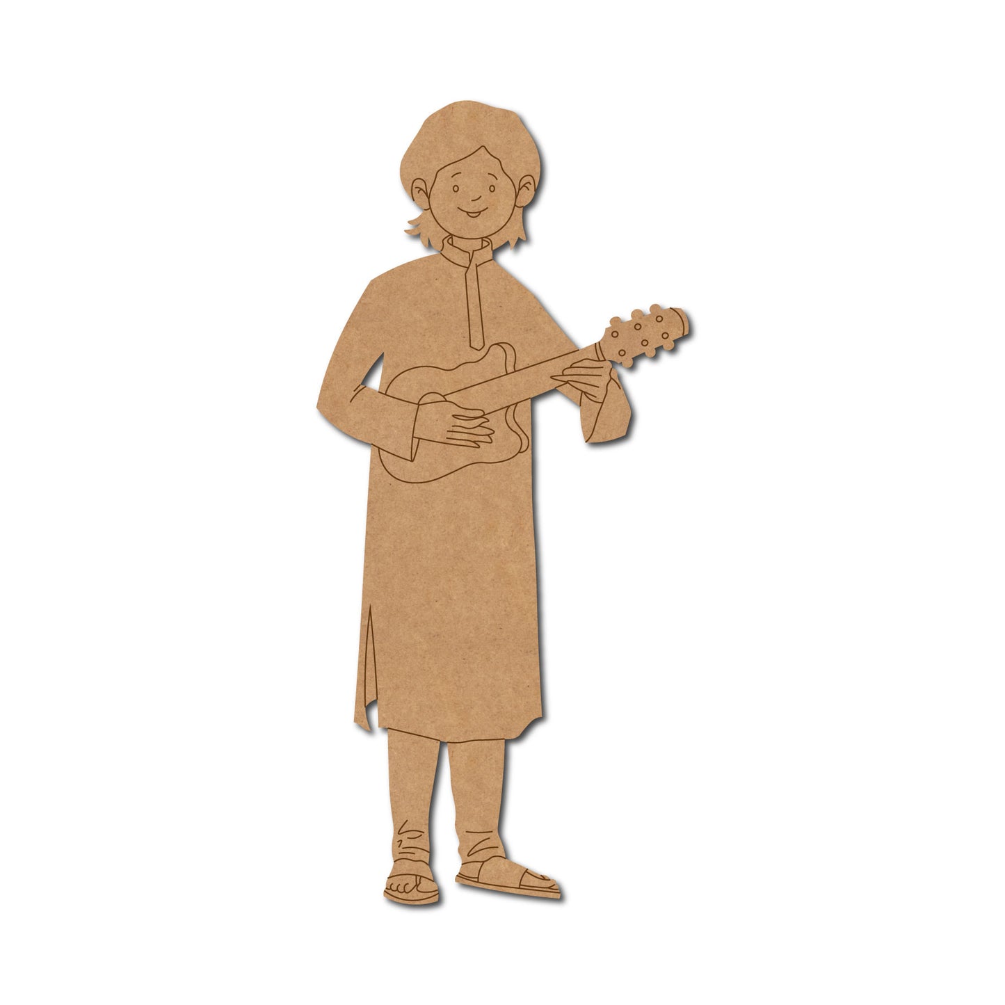 Man Playing Mandolin Pre Marked MDF Design 1