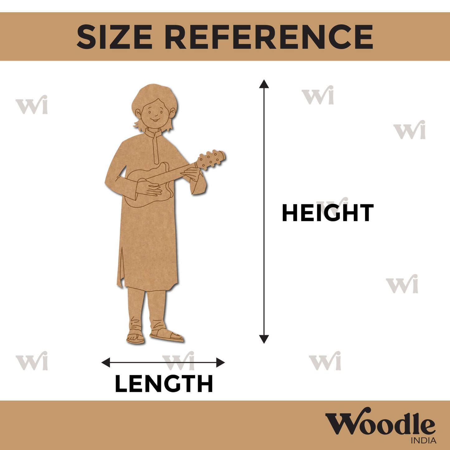 Man Playing Mandolin Pre Marked MDF Design 1
