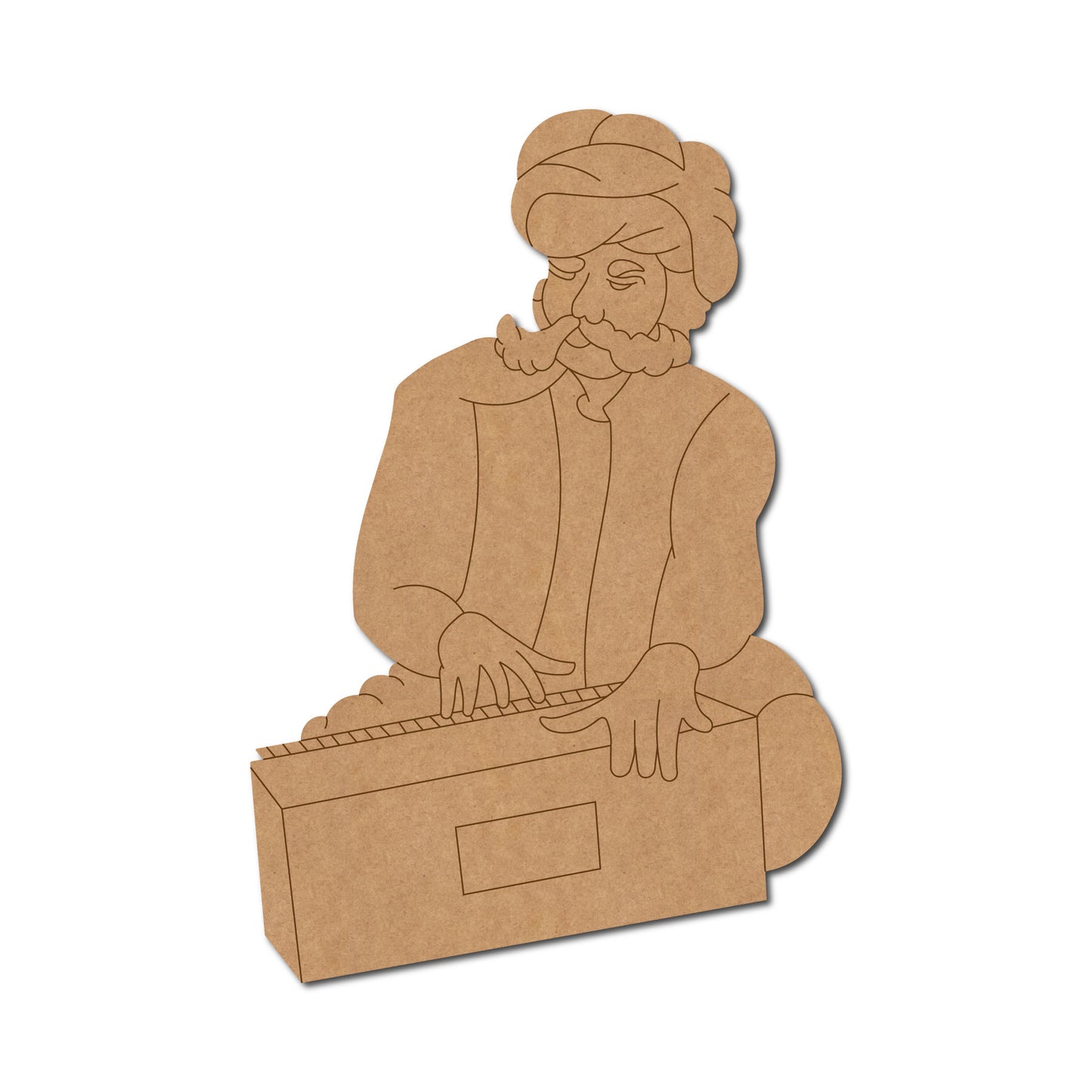 Man With Harmonium Pre Marked MDF Design 1