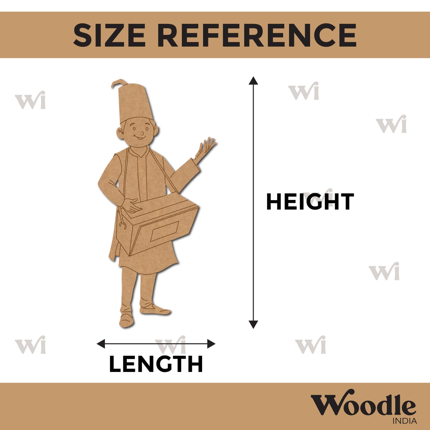 Man With Harmonium Pre Marked MDF Design 2