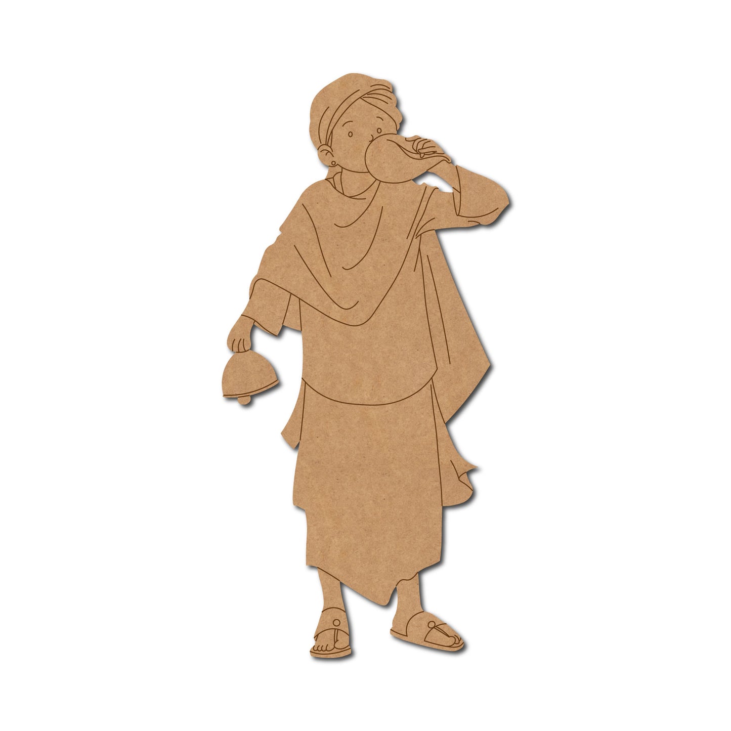 Man With Shankh Pre Marked MDF Design 1