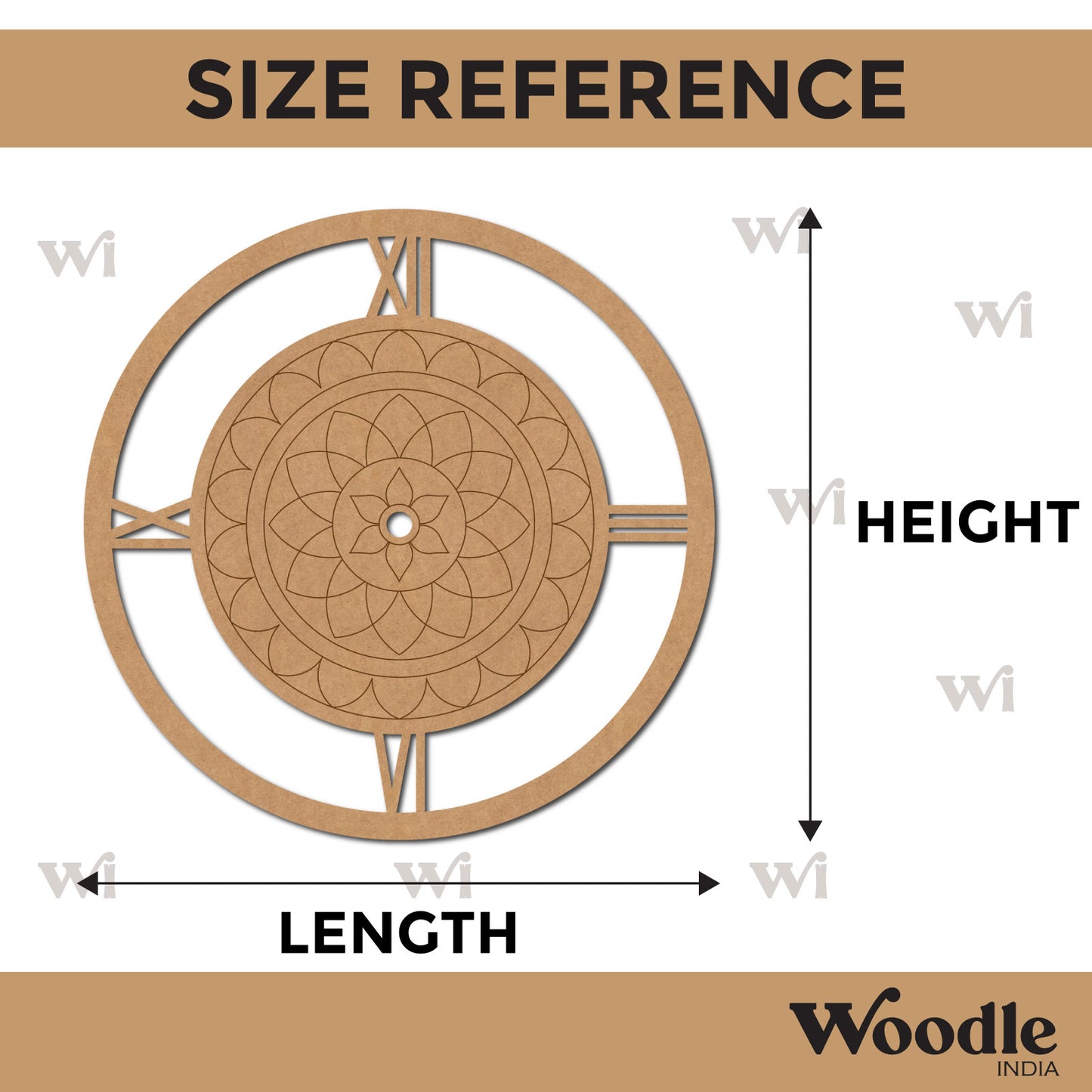 Mandala Clock Pre Marked MDF Design 2