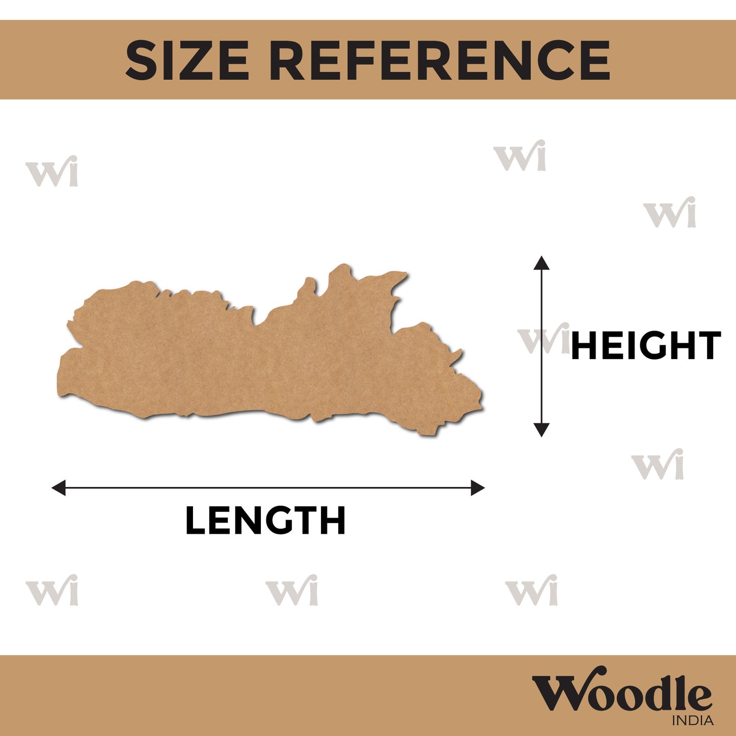 Meghalaya Map Cutout MDF Design 1