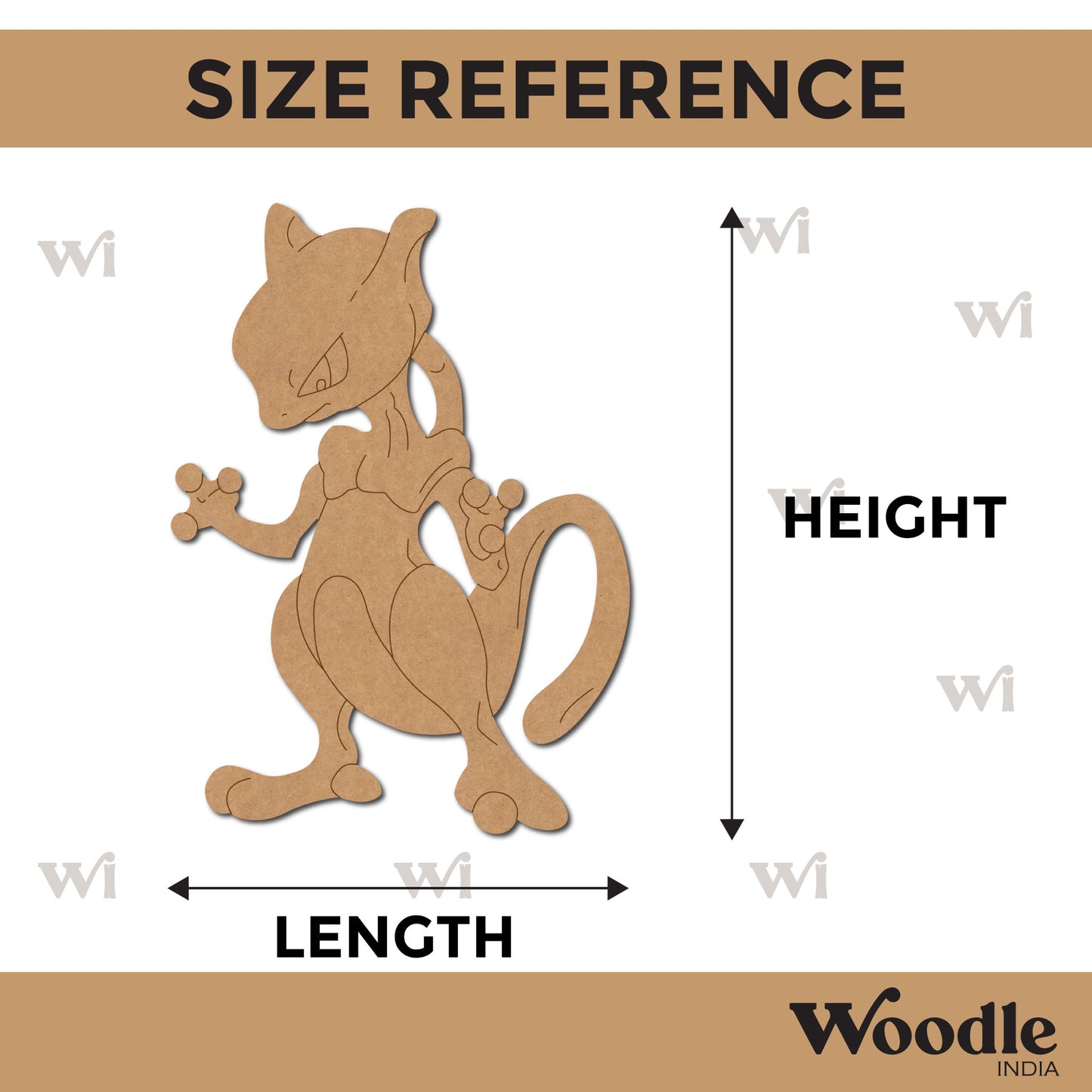 Mewtwo Pokemon Pre Marked MDF Design 2