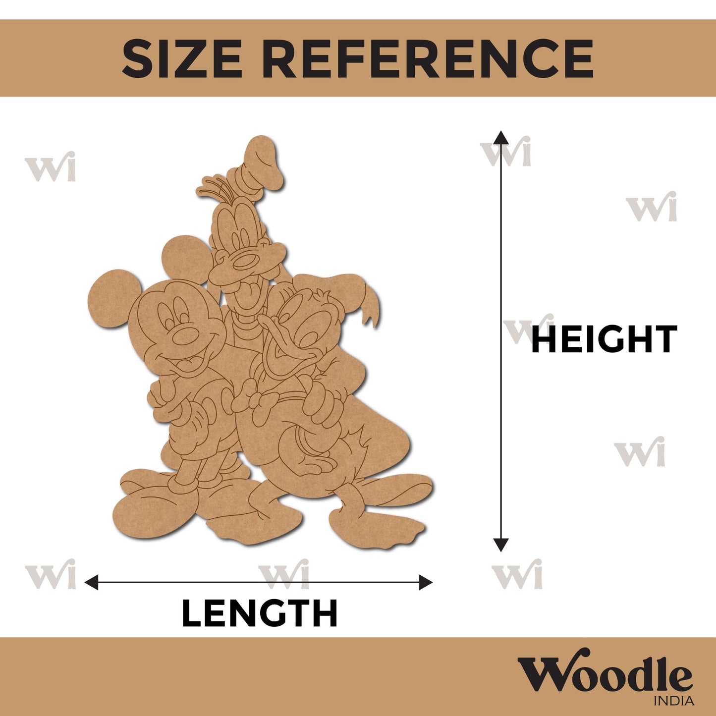 Mickey Mouse Characters Pre Marked MDF Design 2